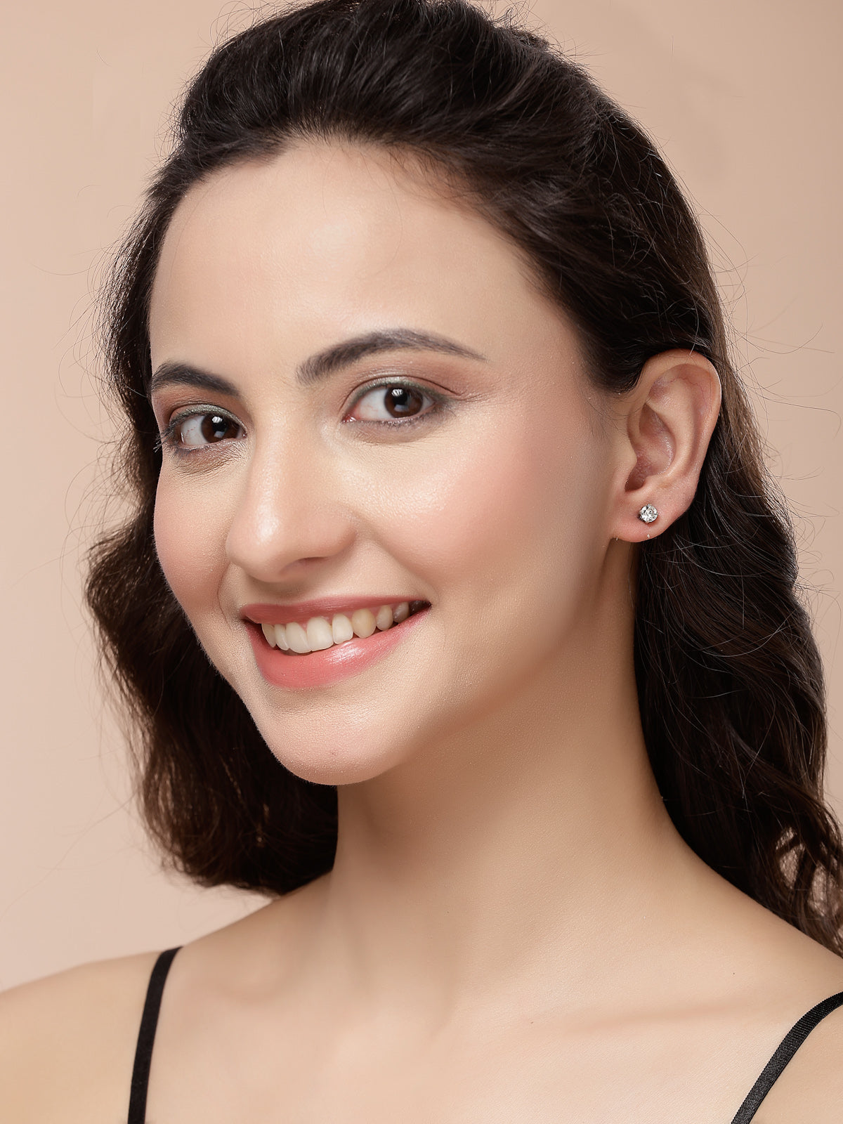 Scintillare By Sukkhi Silver Metal 6 mm Magnetic Crystal Stones Studded Non-Pierced Earrings for Women & Girls |Jewellery for Men & Boys|E107242