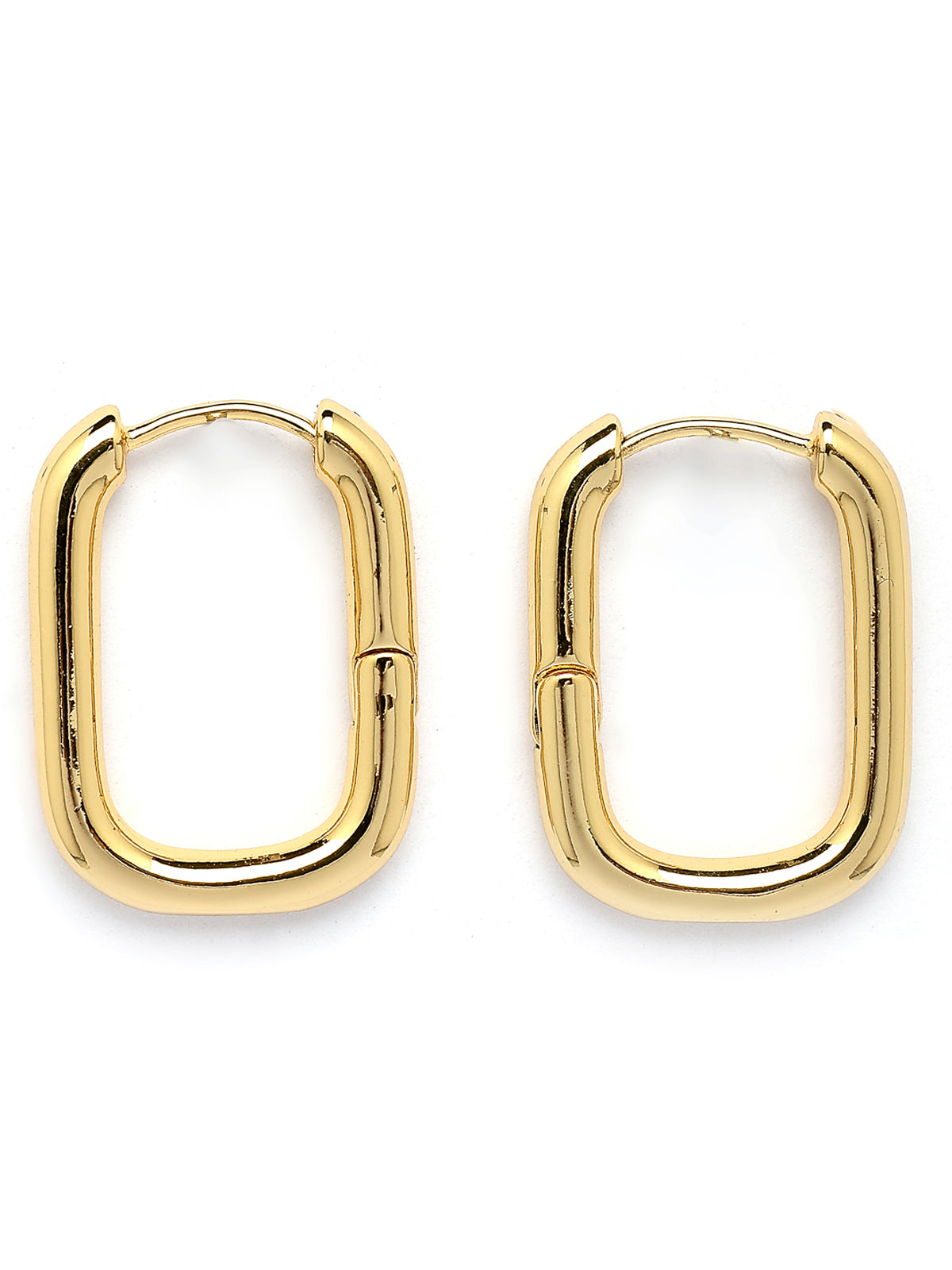 Scintillare By Sukkhi Celebrity Inspired 18k Gold Plated Anti Tarnish Simple Plain Link Chain Chunky Hoop Earrings for Women & Girls|Pair of 1|Latest Stylish Trendy Jewellery|E107285