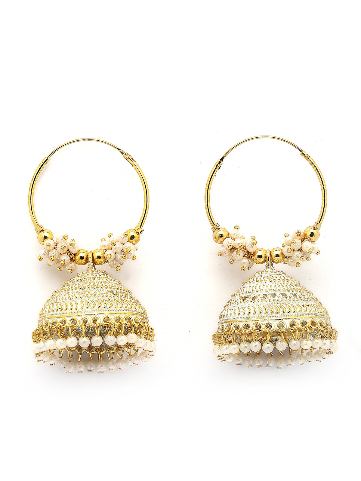 Sukkhi Festive Traditional Style Gold Plated with Beaded Hoop Jhumka/Jhumki Earring Jewellery For Women & Girls|E107340