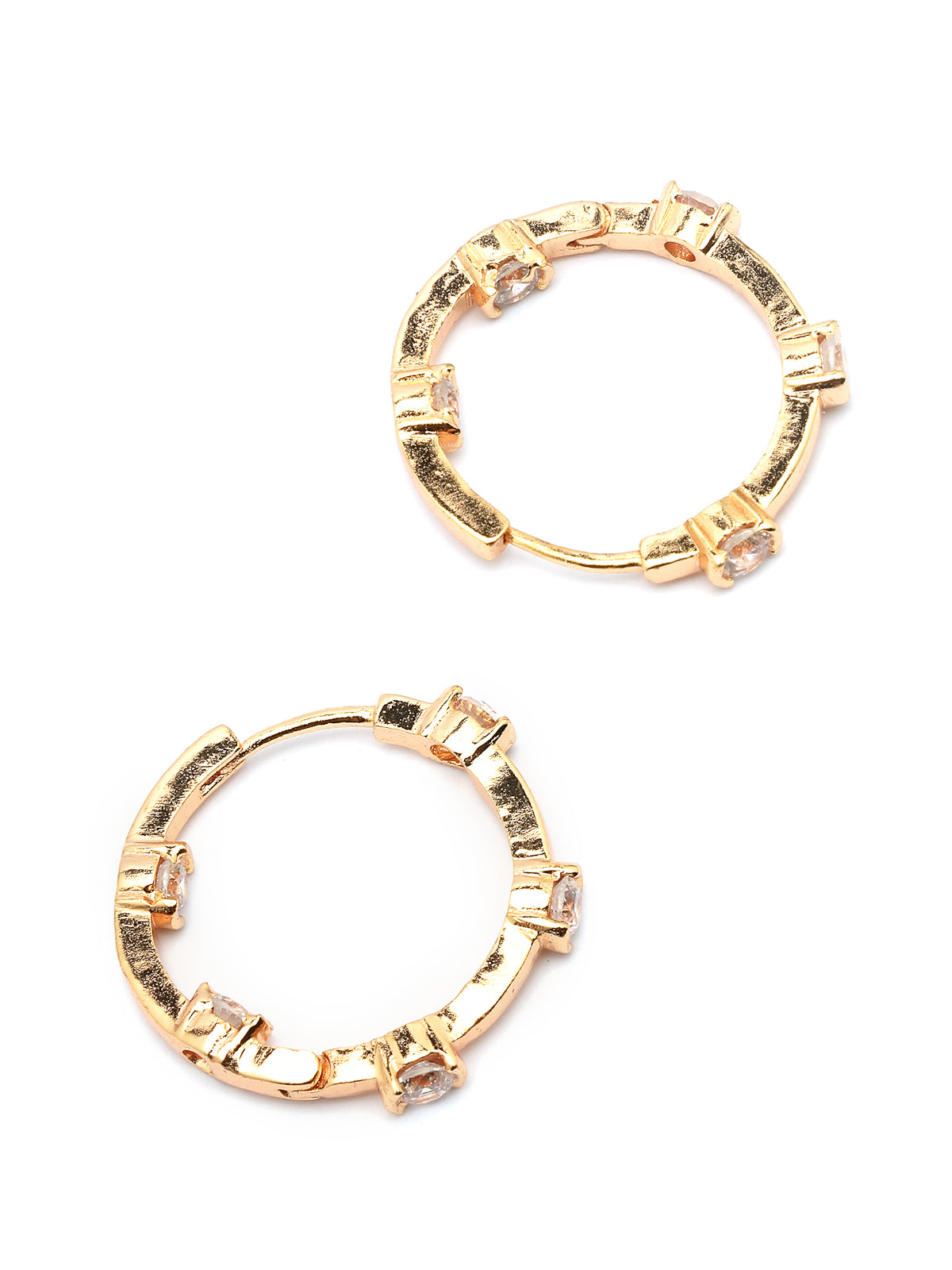 Scintillare By Sukkhi Bewitching Latest Stylish Rose Gold Plated Cubic Zirconia Hoop Earrings for Women & Girls|E107502