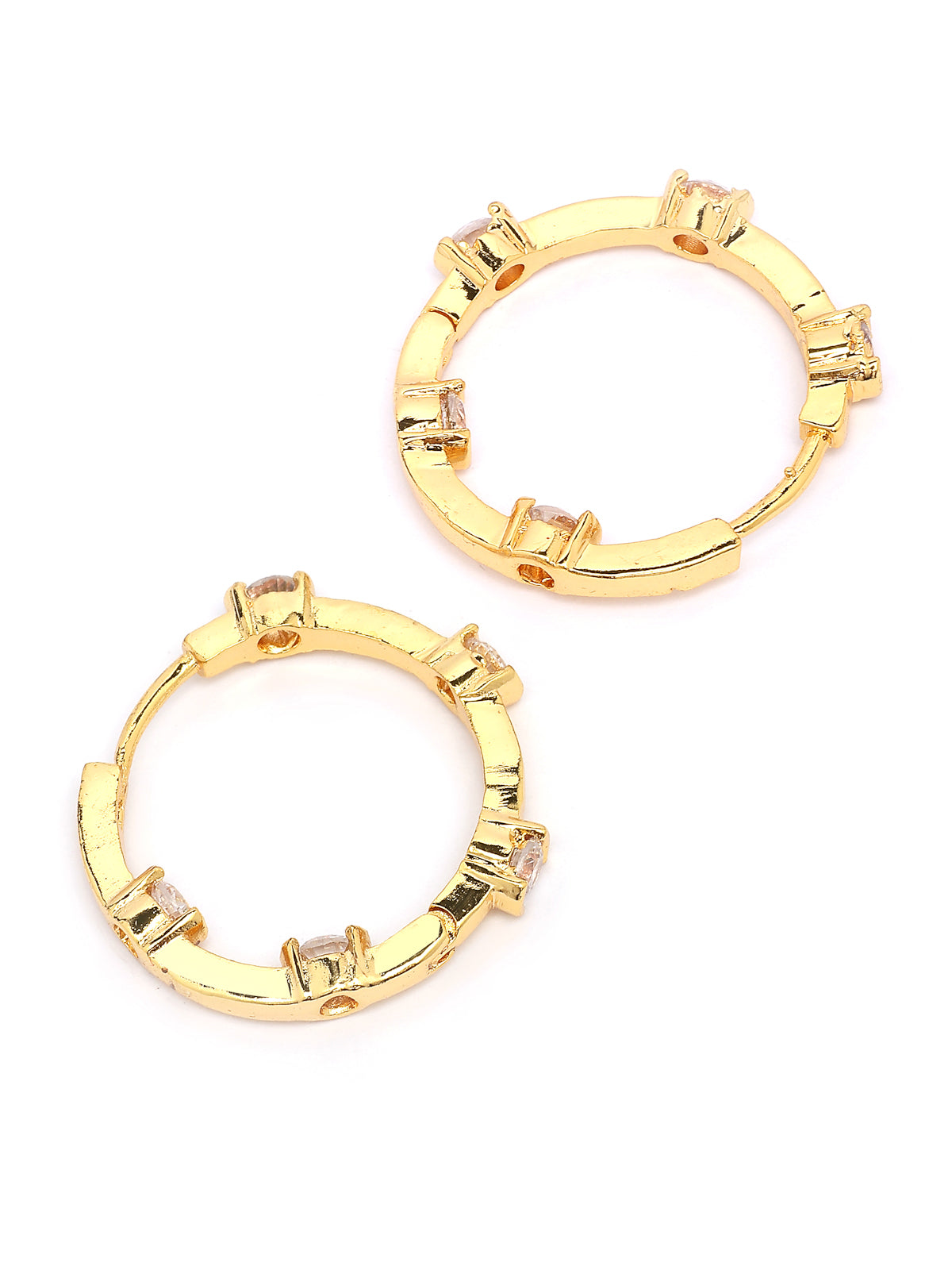 Scintillare By Sukkhi Bewitching Latest Stylish Gold Plated Cubic Zirconia Hoop Earrings for Women & Girls|E107504