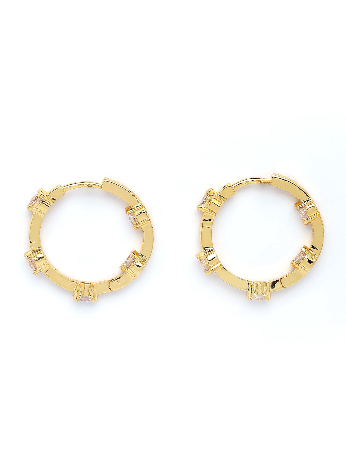 Scintillare By Sukkhi Bewitching Latest Stylish Gold Plated Cubic Zirconia Hoop Earrings for Women & Girls|E107504