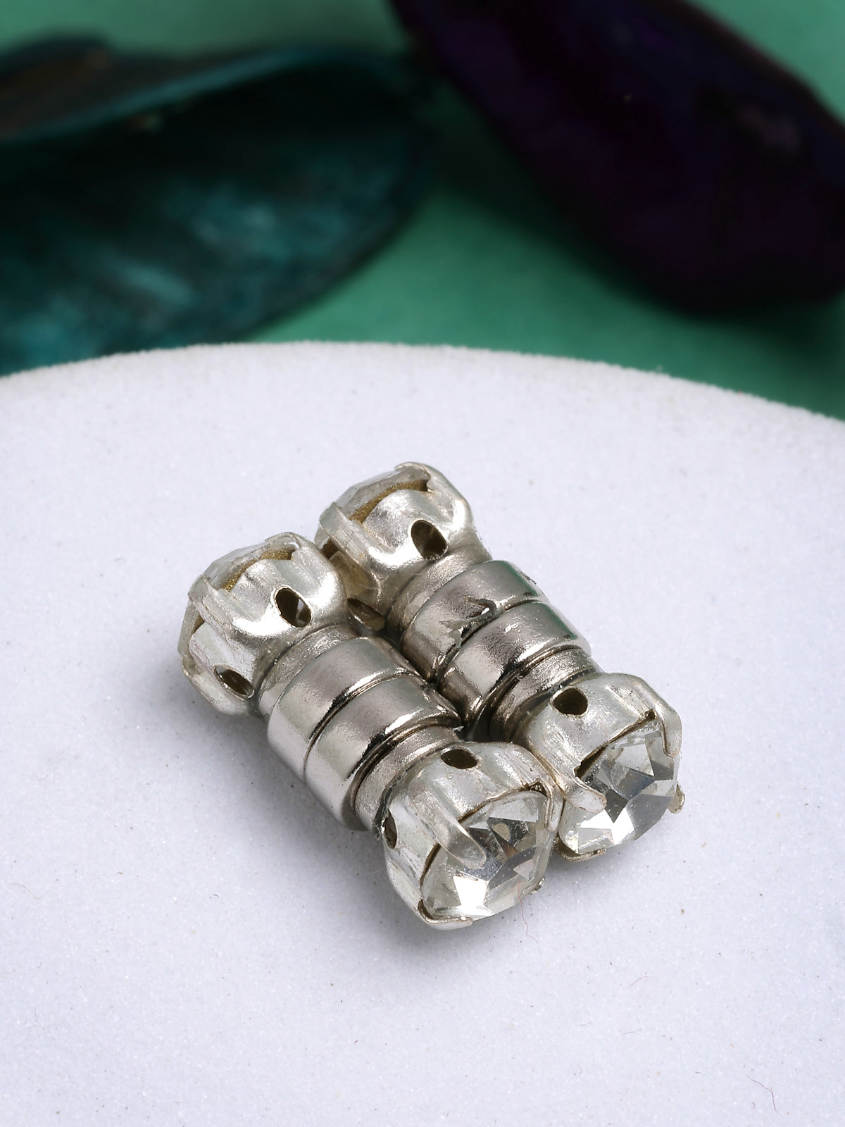 Scintillare By Sukkhi Latest Street-Style Rhodium Plated AD Stones Magnetic Studs Earrings for Women & Men|E107505