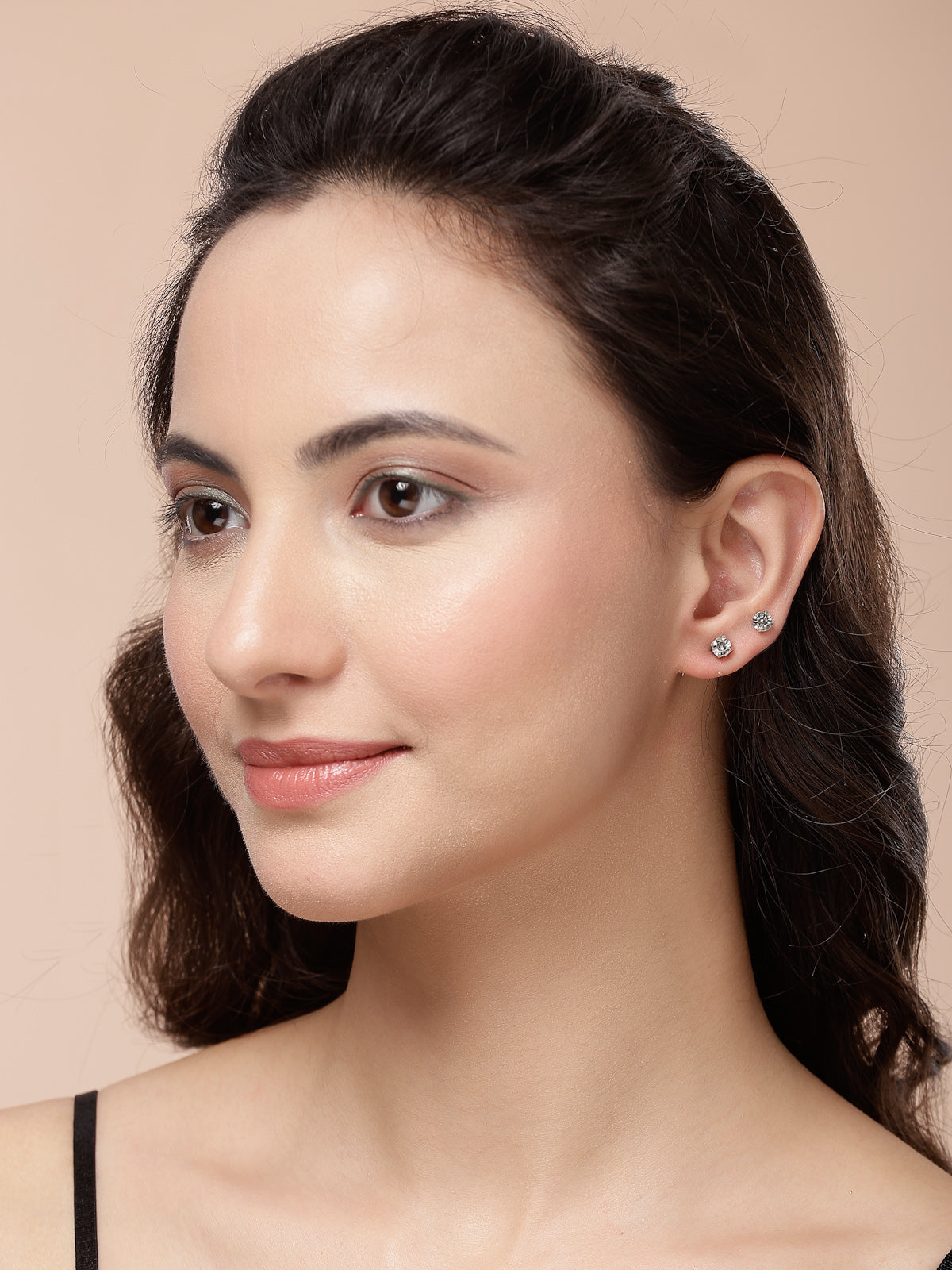 Scintillare By Sukkhi Latest Street-Style Rhodium Plated AD Stones Magnetic Studs Earrings for Women & Men|E107505