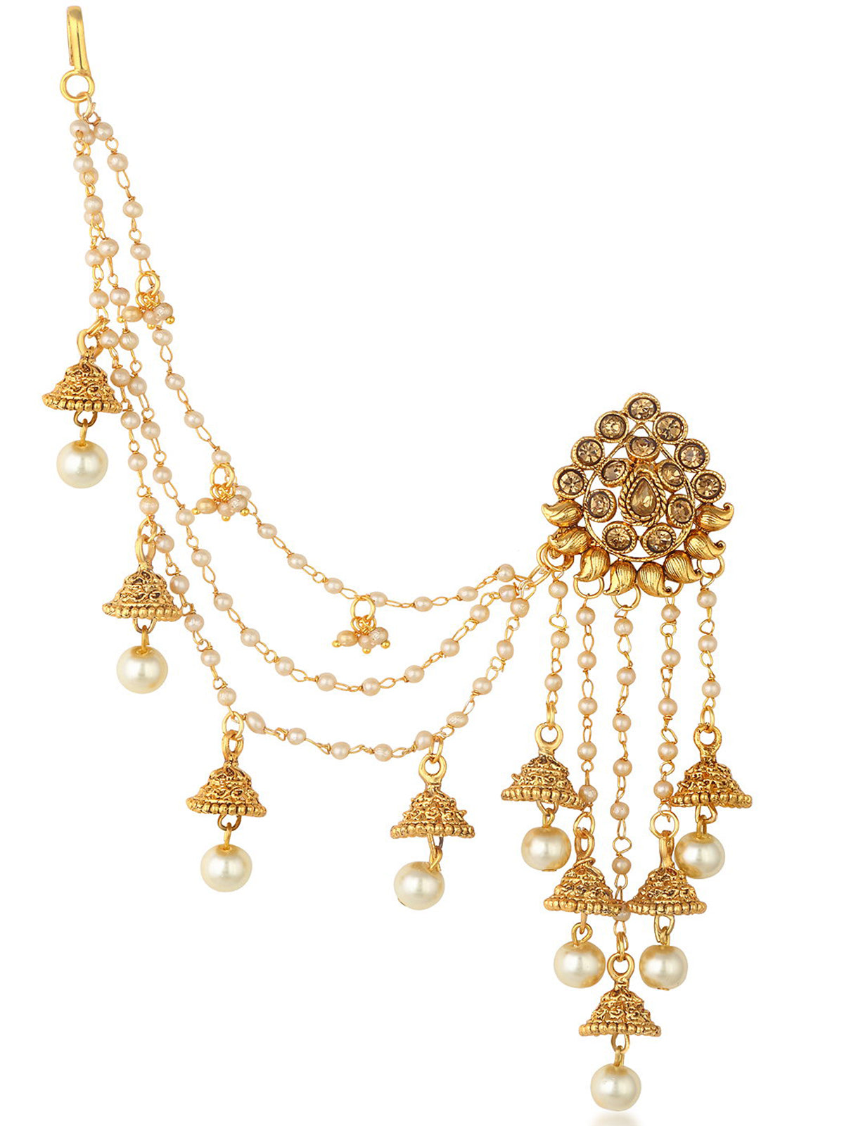 Sukkhi Traditional Gold Plated Bahubali Inspired Long Chain Jhumki Earrings For Women E73490