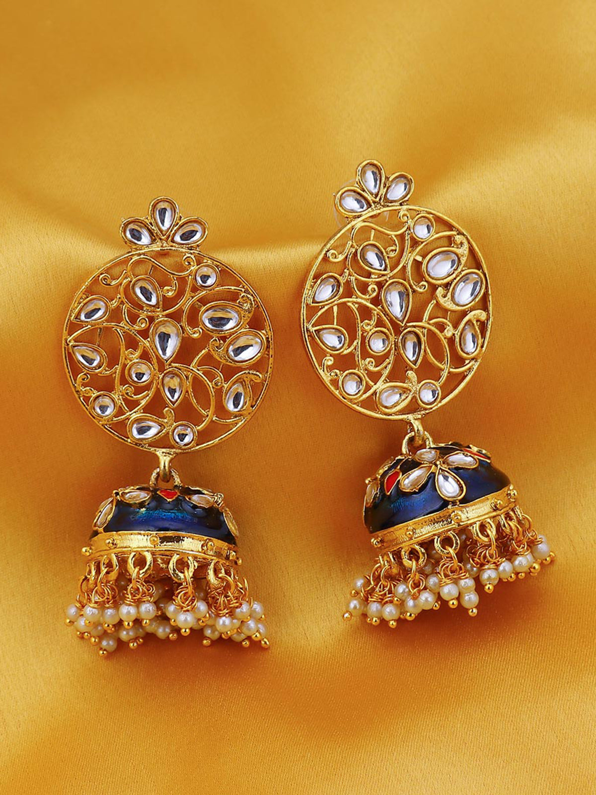 Sukkhi Fabulous Pearl Gold Plated Kundan Jhumki Earring For Women E78479