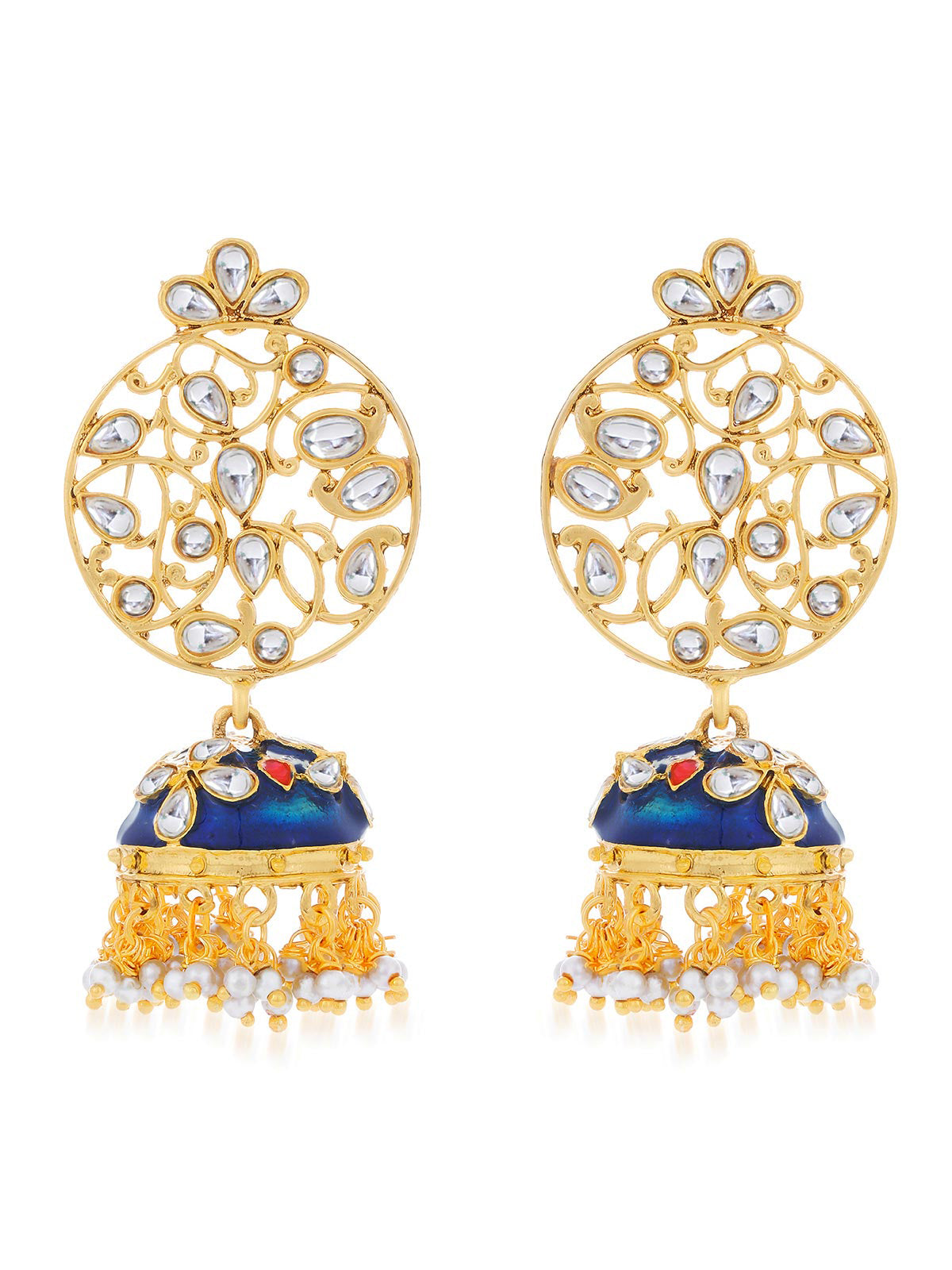 Sukkhi Fabulous Pearl Gold Plated Kundan Jhumki Earring For Women E78479
