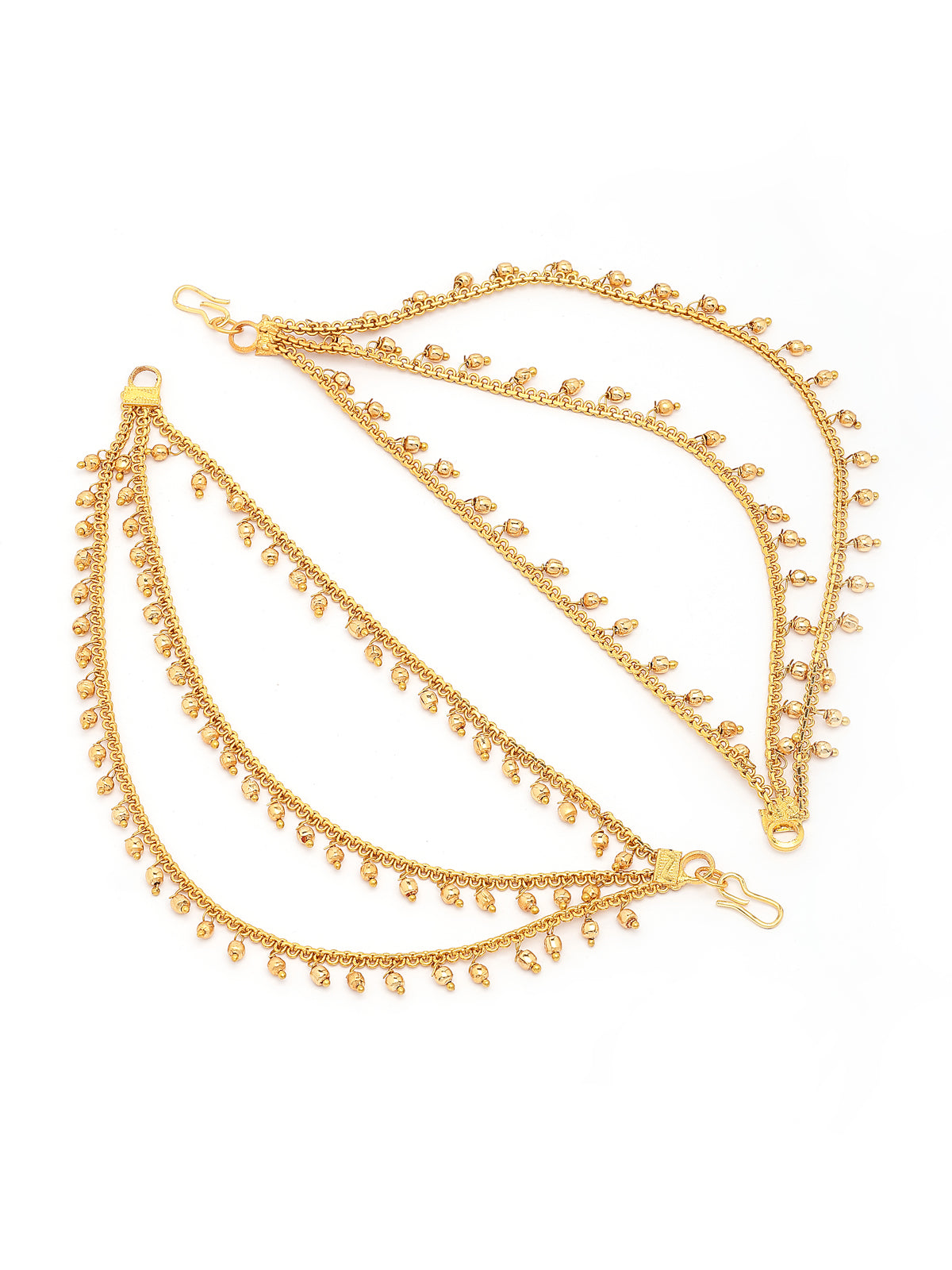 Sukkhi Indian Traditional Bewitching 18k Gold Plated Brass with Bahubali Inspired Multi Layer Ball Chain Long Earring Jewellery for Women & Girls|Pair of 1|ECN107318