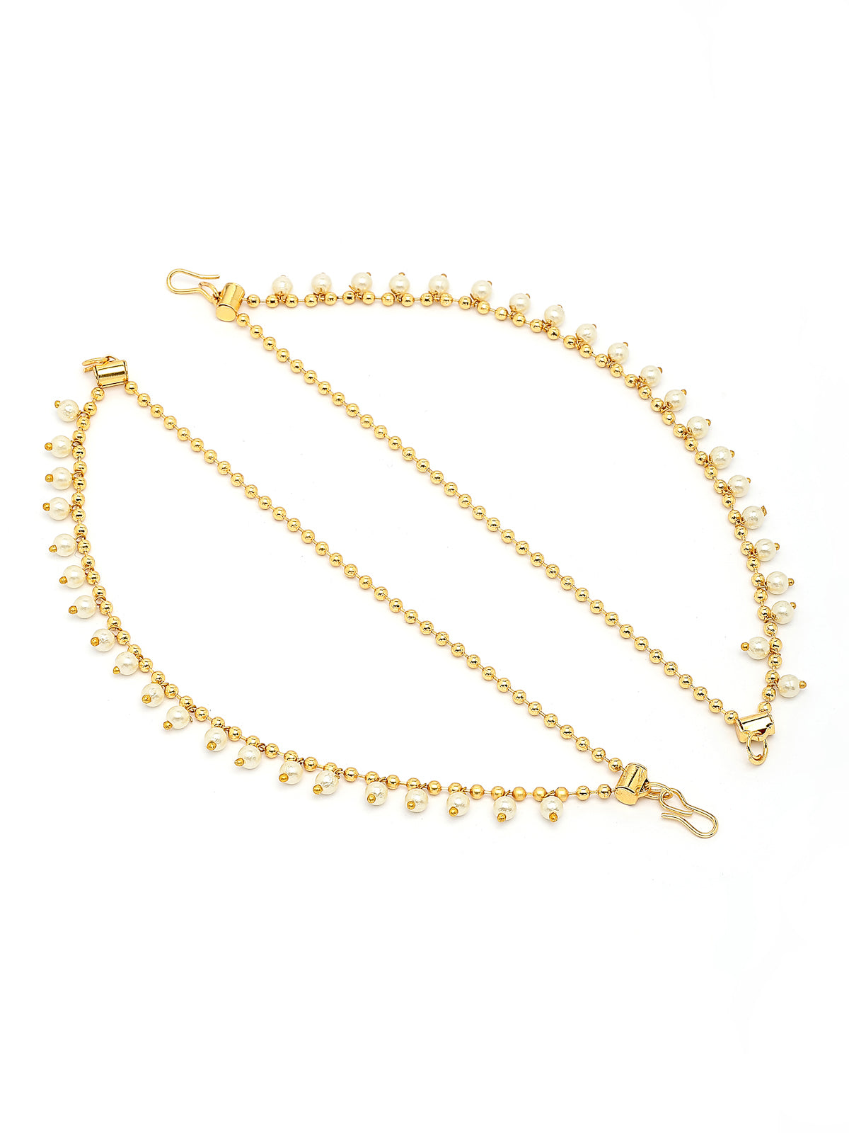 Sukkhi Festive Traditional Fashion 18k Gold Plated Pearls Layered Earchain Earring Jewellery For Women & Girls|Pair of 1|ECN107319