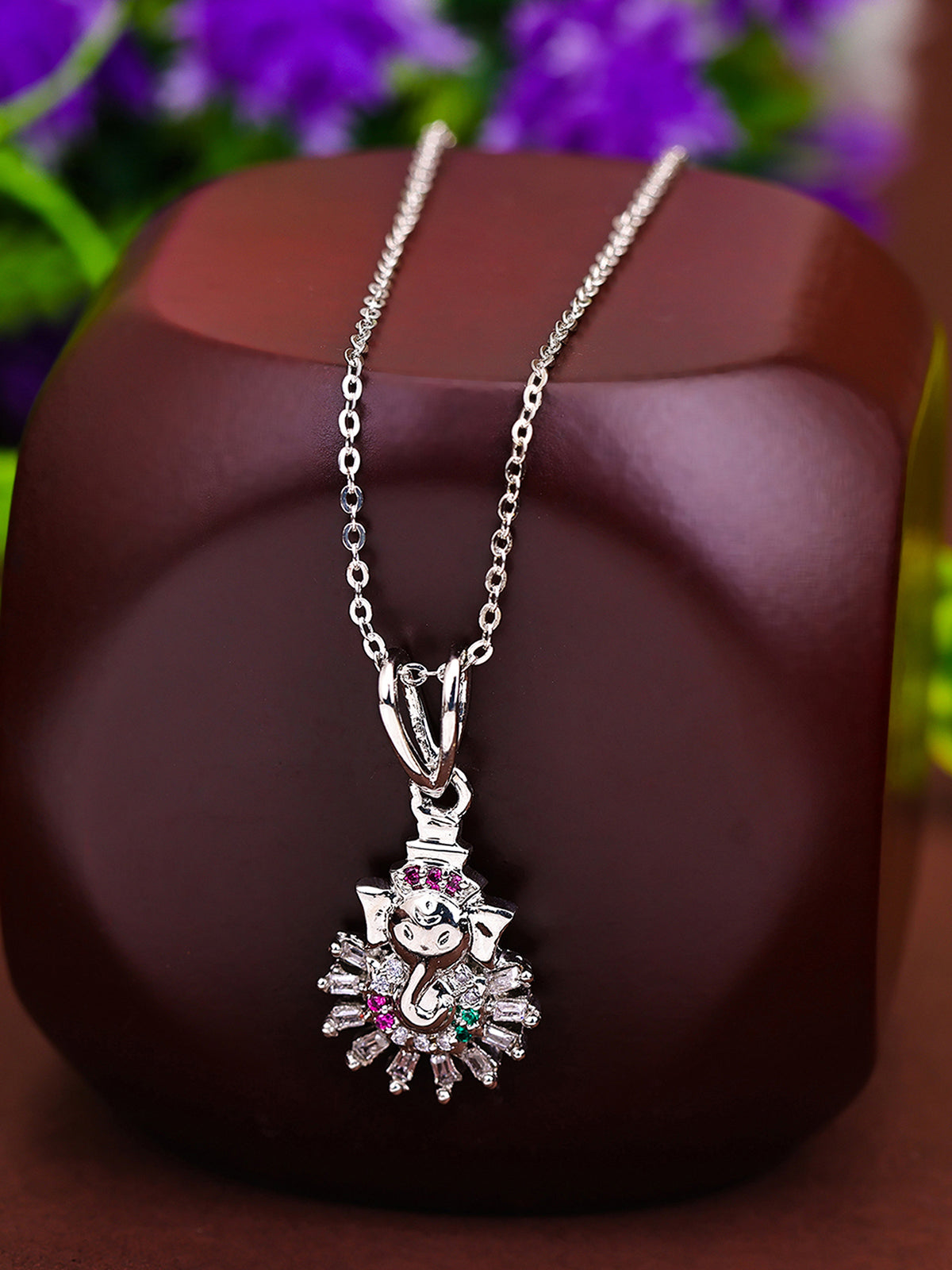 Pissara by Sukkhi Lavish 925 Sterling Silver Cubic Zirconia Pendant With Chain For Women And Girls|with Authenticity Certificate, 925 Stamp & 6 Months Warranty GP104636