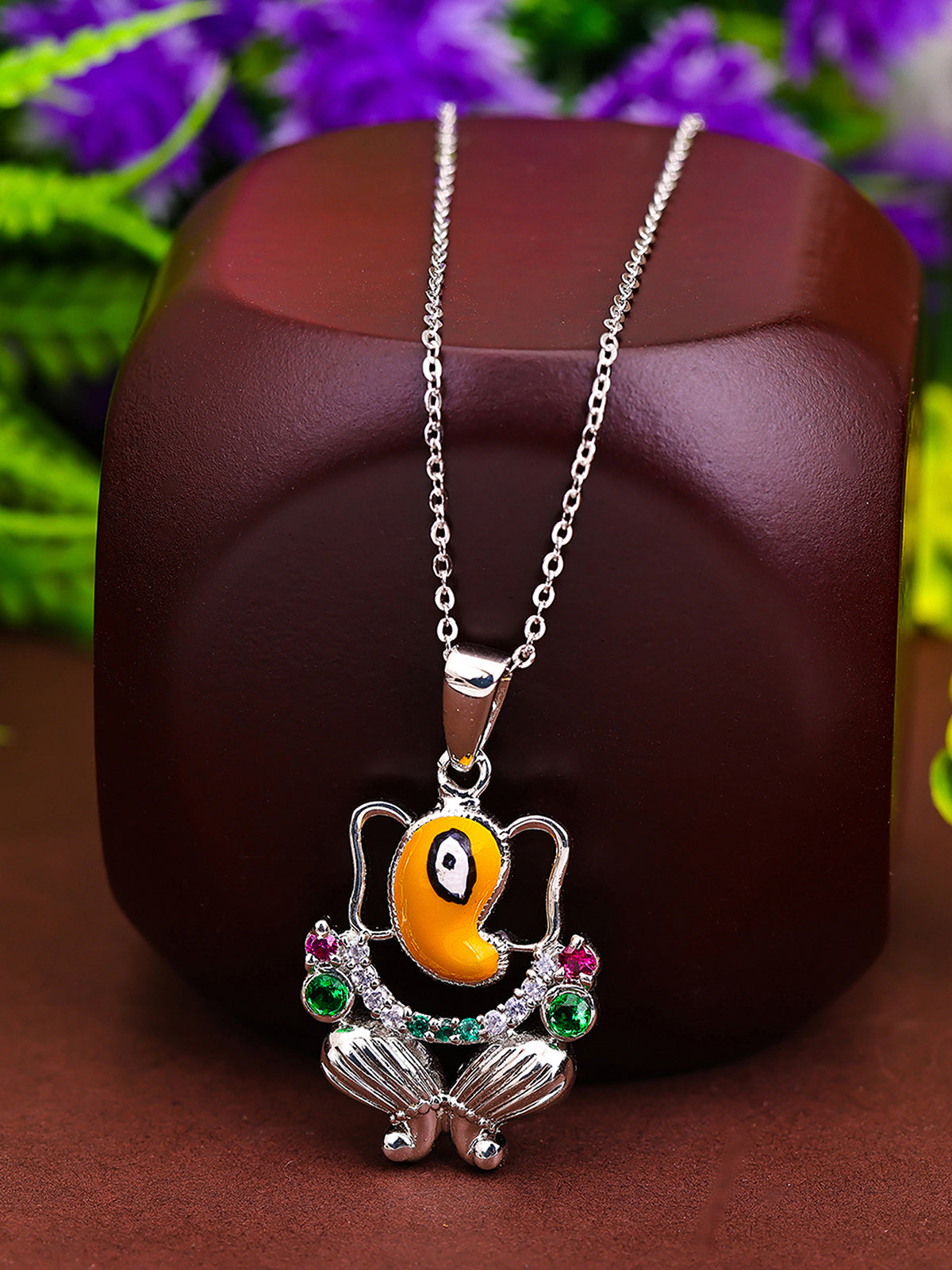 Pissara by Sukkhi Gleaming 925 Sterling Silver Cubic Zirconia Pendant With Chain For Women And Girls|with Authenticity Certificate, 925 Stamp & 6 Months Warranty GP104637