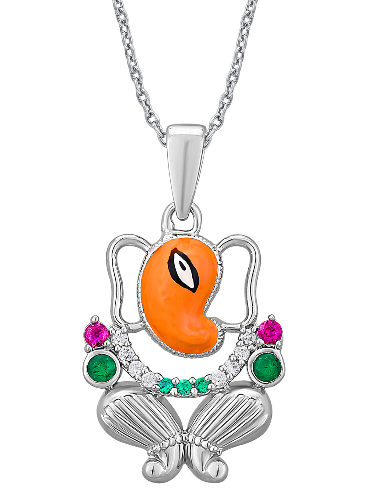 Pissara by Sukkhi Gleaming 925 Sterling Silver Cubic Zirconia Pendant With Chain For Women And Girls|with Authenticity Certificate, 925 Stamp & 6 Months Warranty GP104637