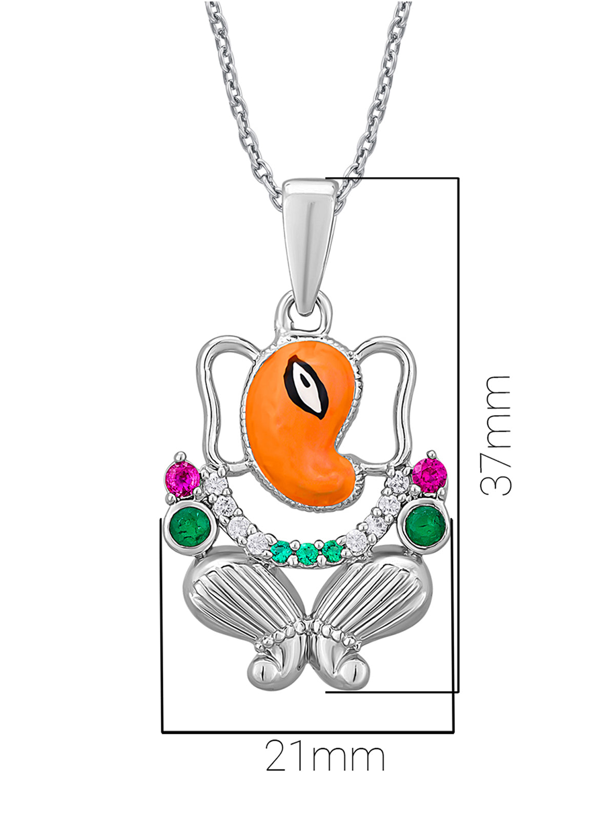 Pissara by Sukkhi Gleaming 925 Sterling Silver Cubic Zirconia Pendant With Chain For Women And Girls|with Authenticity Certificate, 925 Stamp & 6 Months Warranty GP104637