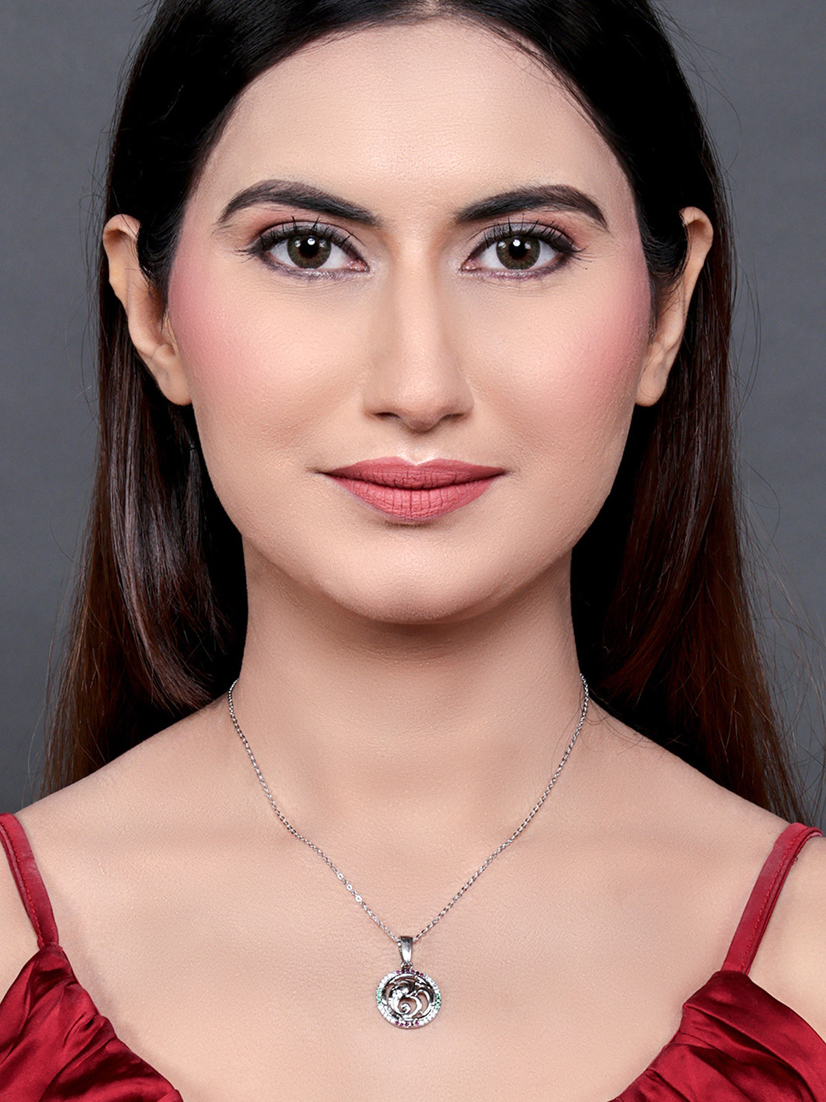 Pissara by Sukkhi Incrediable 925 Sterling Silver Cubic Zirconia Pendant With Chain For Women And Girls|with Authenticity Certificate, 925 Stamp & 6 Months Warranty GP104638