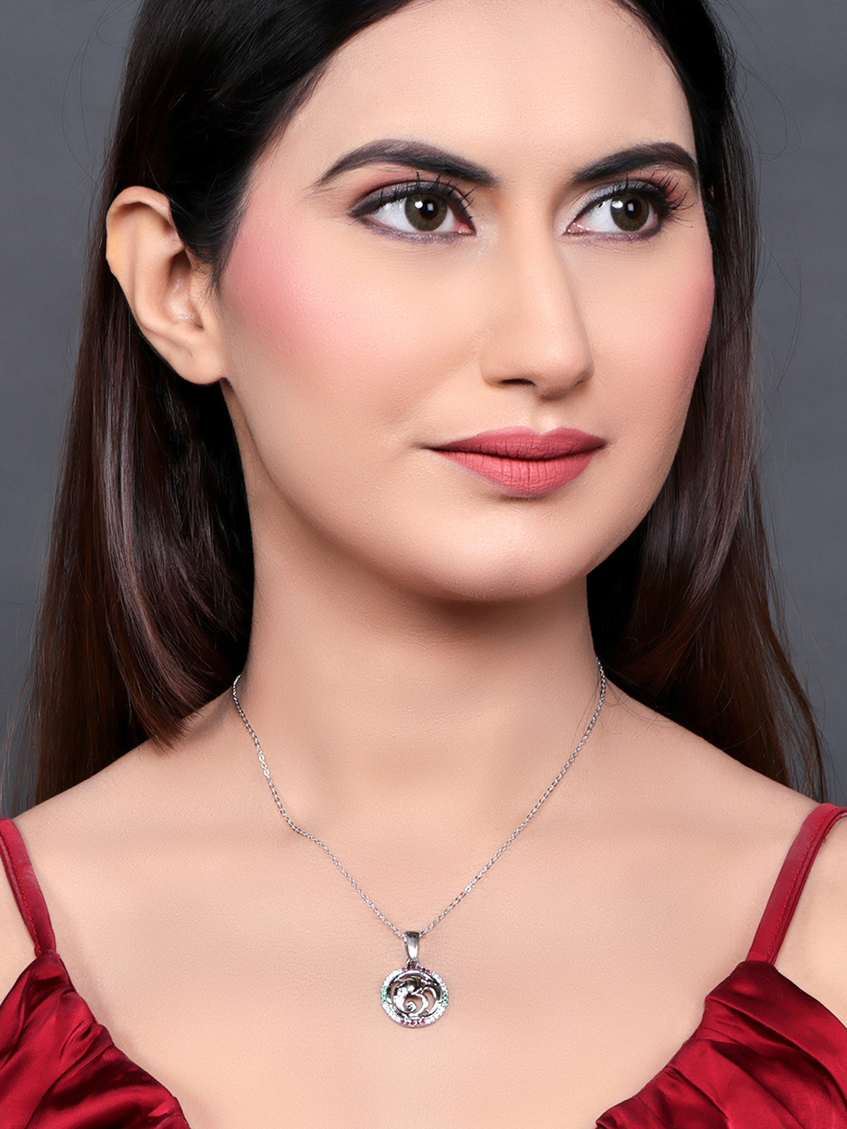 Pissara by Sukkhi Incrediable 925 Sterling Silver Cubic Zirconia Pendant With Chain For Women And Girls|with Authenticity Certificate, 925 Stamp & 6 Months Warranty GP104638