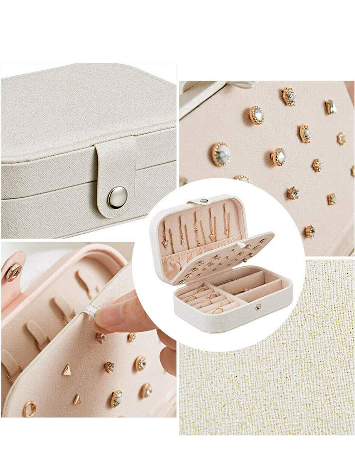 Scintillare By Sukkhi Fashion Jewellery Organisers Box PU Leather Storage Case for Rings, Earrings, Necklace Jewelry Organizer for Women Travel JB107107