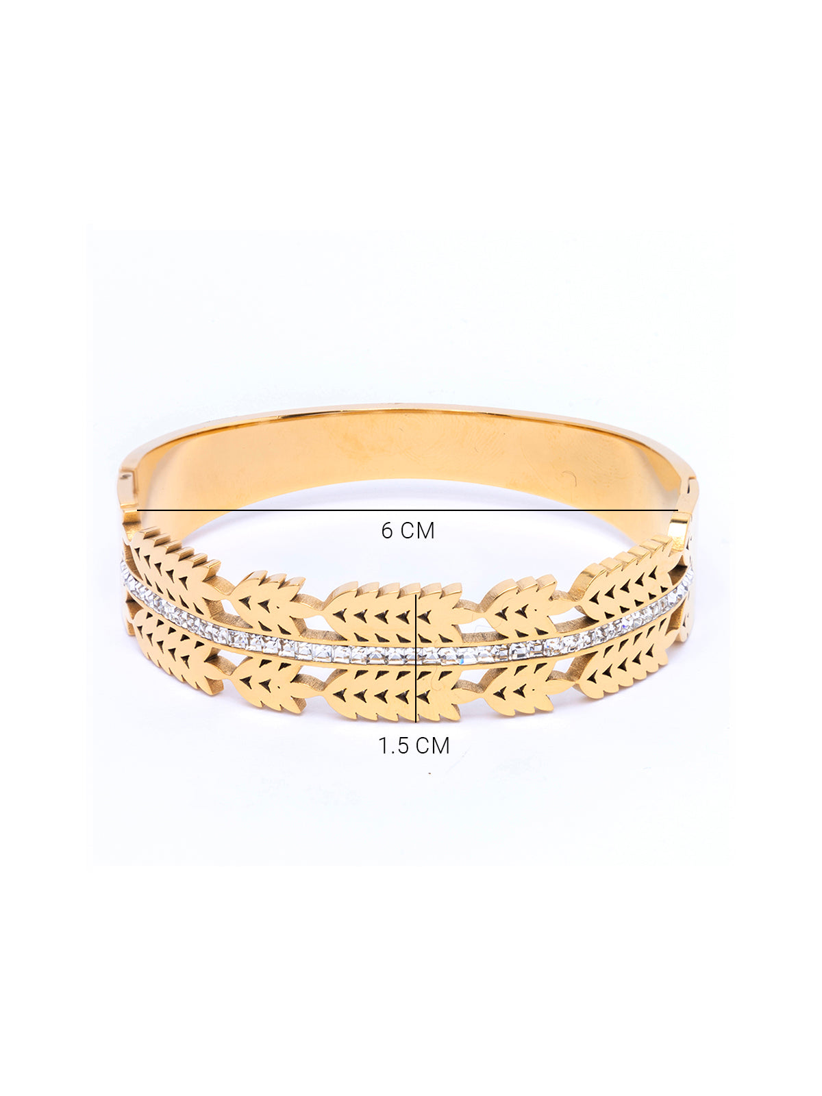 Scintillare By Sukkhi Multi Stylish 18kGold Plated with Stainless Steel & Crystal Stones Openable Kada Bracelet Jewellery for Women&Girls|Anti Tarnish Jewellery|Gift for Wife Girlfriend Mother|K107052