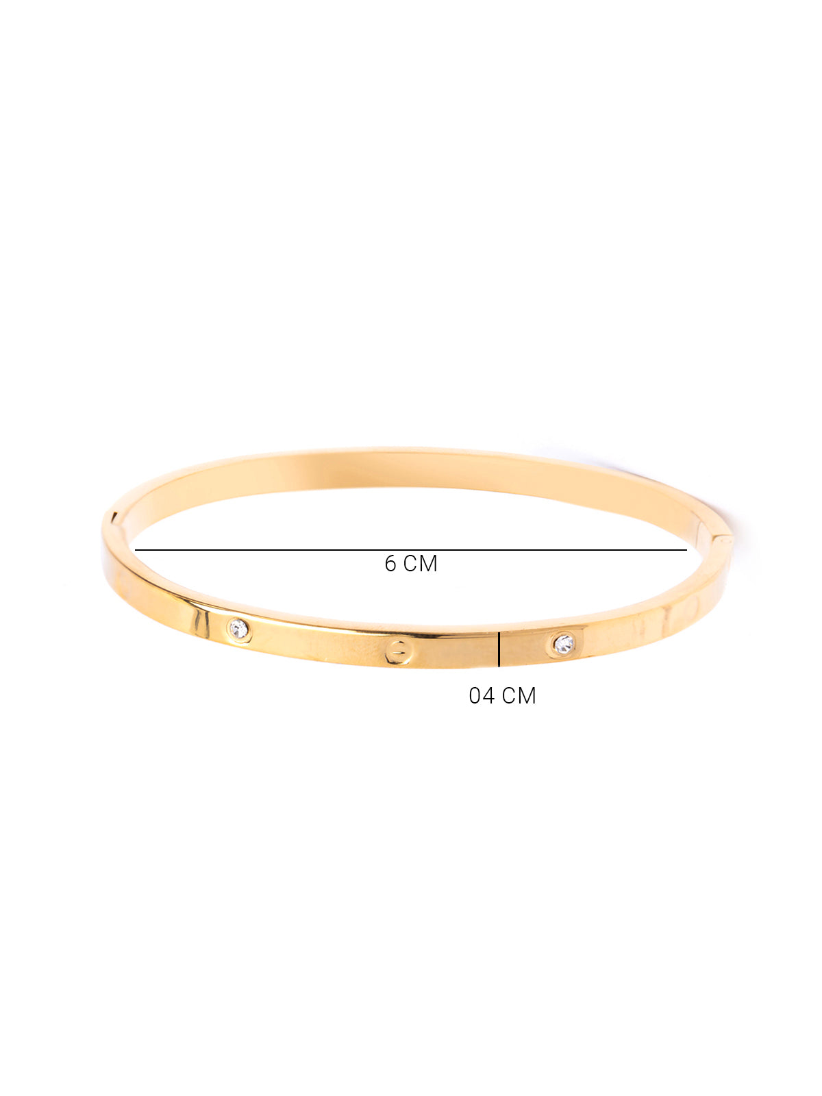 Scintillare By Sukkhi Classy Gold Plated with Stainless Steel & Crystal Stones Openable Oval Kada Bracelet Jewellery for Women & Girls|Anti Tarnish Jewellery|Gifts for Wife Girlfriend Mother|K107057