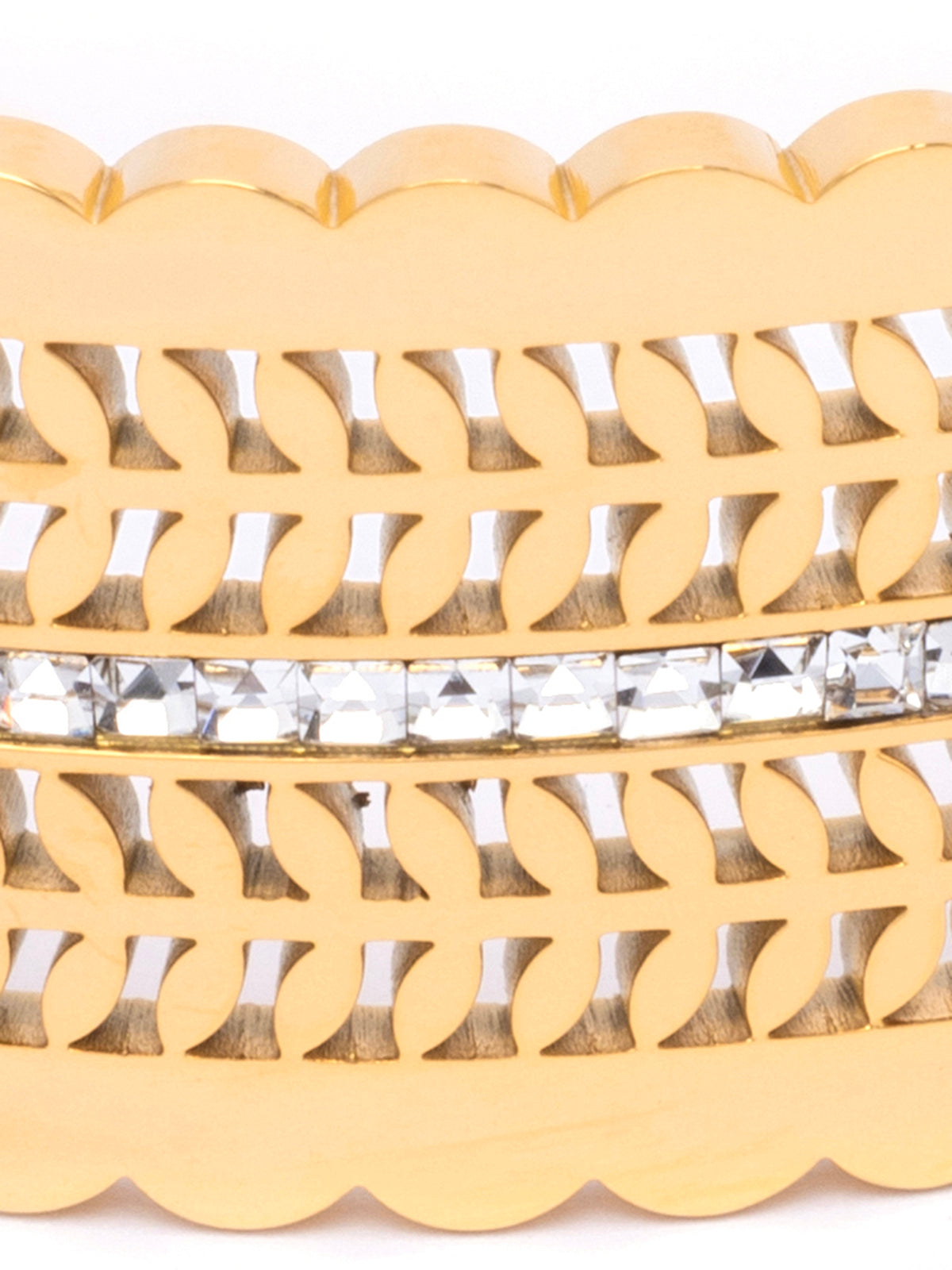 Scintillare By Sukkhi 18kGold Plated with Stainless Steel & Crystal Stones Openable Kada Bracelet Jewellery for Women & Girls|Anti Tarnish Jewellery |Gifts for Wife Girlfriend Mother Sister|K107058