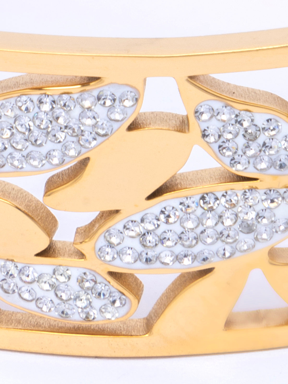 Scintillare By Sukkhi Stylish Gold Plated with Stainless Steel & Crystal Stones Openable Kada Bracelet Jewellery for Women & Girls|Anti Tarnish Jewellery|Gift for Wife Girlfriend Mother Sister|K107059