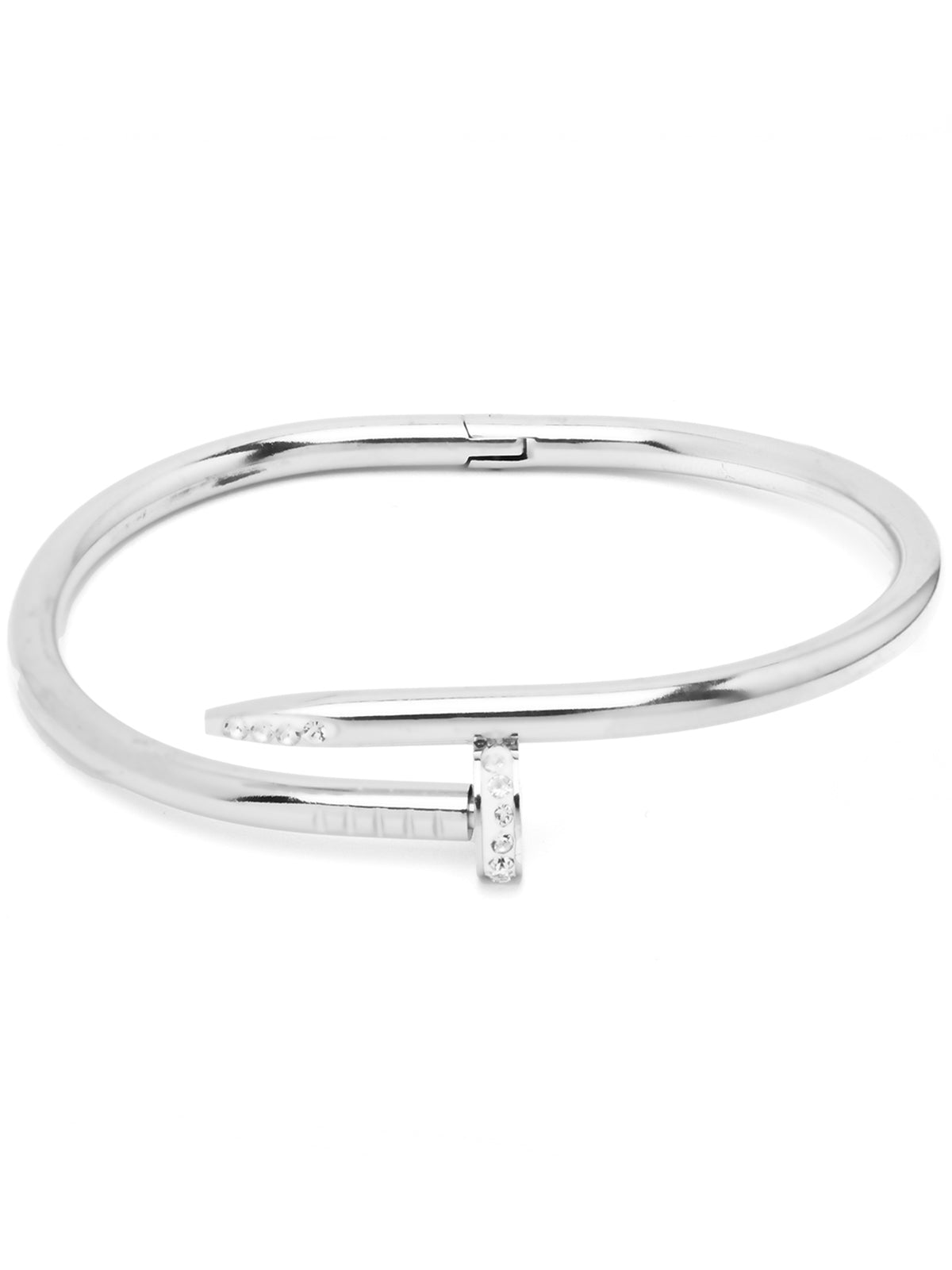 Scintillare By Sukkhi Rhodium Plated with Stainless Steel & Crystal Stones Openable Kada Bracelet Combo Jewellery for Women&Girls|Anti Tarnish Jewellery|Gifts for Wife Girlfriend Mother Sister|K107060