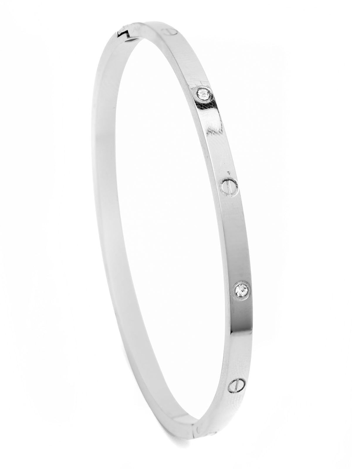 Scintillare By Sukkhi Rhodium Plated with Stainless Steel & Crystal Stones Openable Kada Bracelet Combo Jewellery for Women&Girls|Anti Tarnish Jewellery|Gifts for Wife Girlfriend Mother Sister|K107060