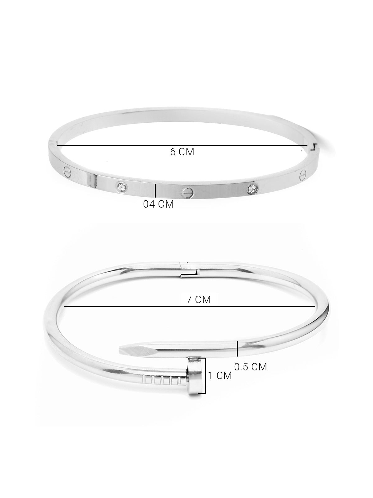 Scintillare By Sukkhi Rhodium Plated with Stainless Steel & Crystal Stones Openable Kada Bracelet Combo Jewellery for Women&Girls|Anti Tarnish Jewellery|Gifts for Wife Girlfriend Mother Sister|K107060