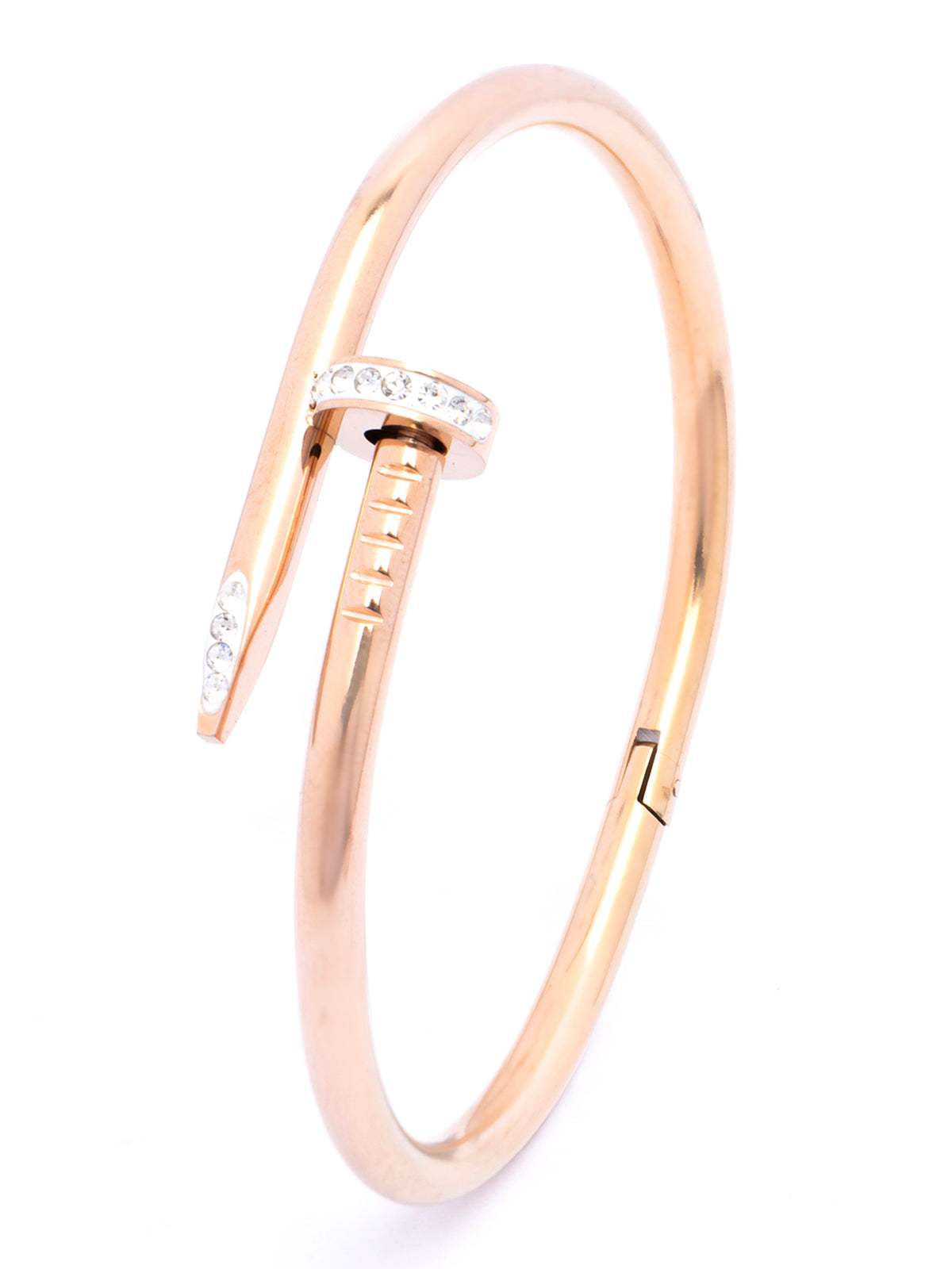 Scintillare By Sukkhi Rose Gold Plated with Stainless Steel & Crystal Stone Openable Kada Bracelet Combo Jewellery for Women&Girls|Anti Tarnish Jewellery|Gift for Wife Girlfriend Mother Sister|K107062
