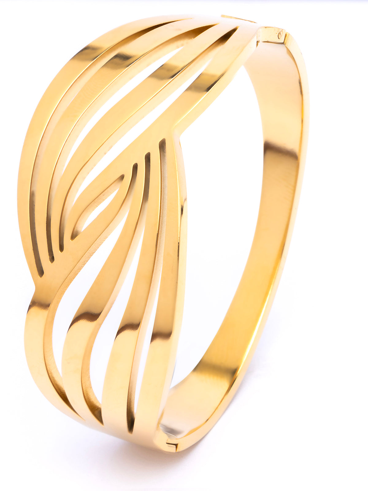 Scintillare By Sukkhi Latest Stylish Gold Plated with Stainless Steel Openable Cuff Kada Bracelet Jewellery for Women & Girls|Anti Tarnish Jewellery|Gifts for Wife Girlfriend Mother Sister|K107063