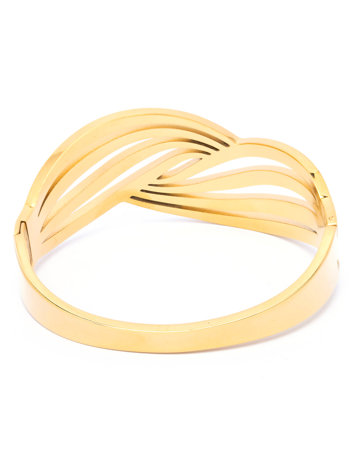 Scintillare By Sukkhi Latest Stylish Gold Plated with Stainless Steel Openable Cuff Kada Bracelet Jewellery for Women & Girls|Anti Tarnish Jewellery|Gifts for Wife Girlfriend Mother Sister|K107063