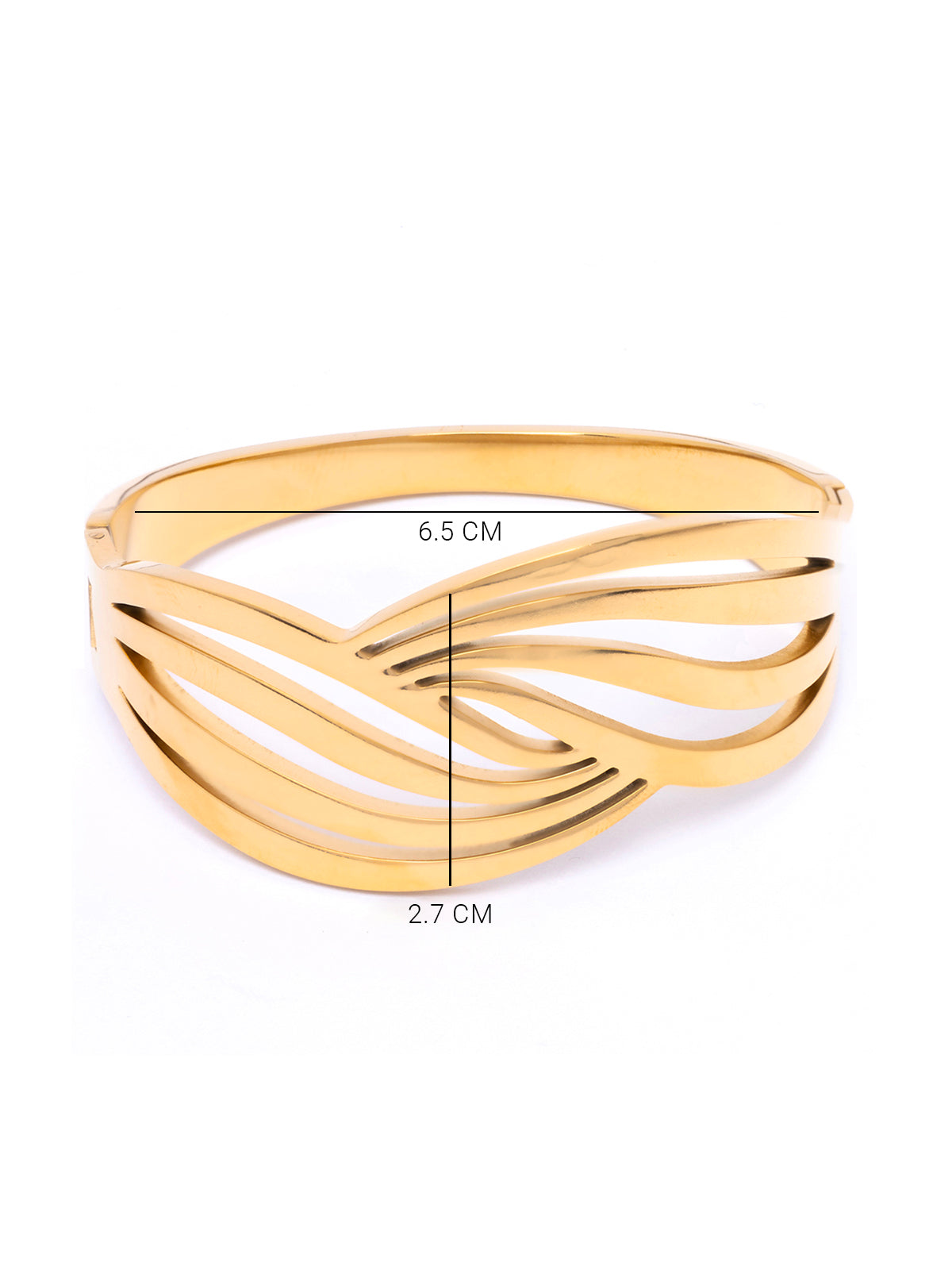 Scintillare By Sukkhi Latest Stylish Gold Plated with Stainless Steel Openable Cuff Kada Bracelet Jewellery for Women & Girls|Anti Tarnish Jewellery|Gifts for Wife Girlfriend Mother Sister|K107063
