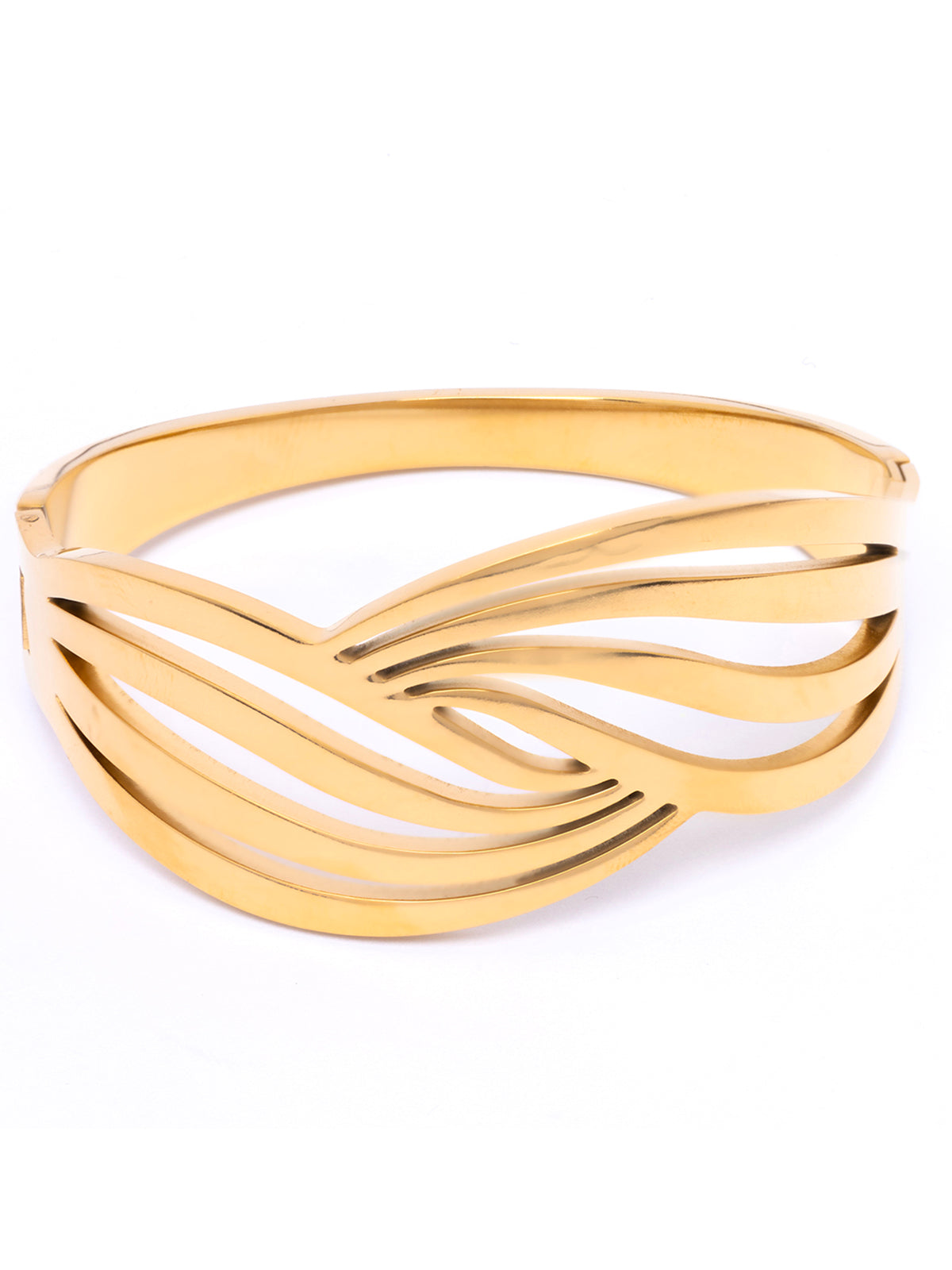 Scintillare By Sukkhi Latest Stylish Gold Plated with Stainless Steel Openable Cuff Kada Bracelet Jewellery for Women & Girls|Anti Tarnish Jewellery|Gifts for Wife Girlfriend Mother Sister|K107063