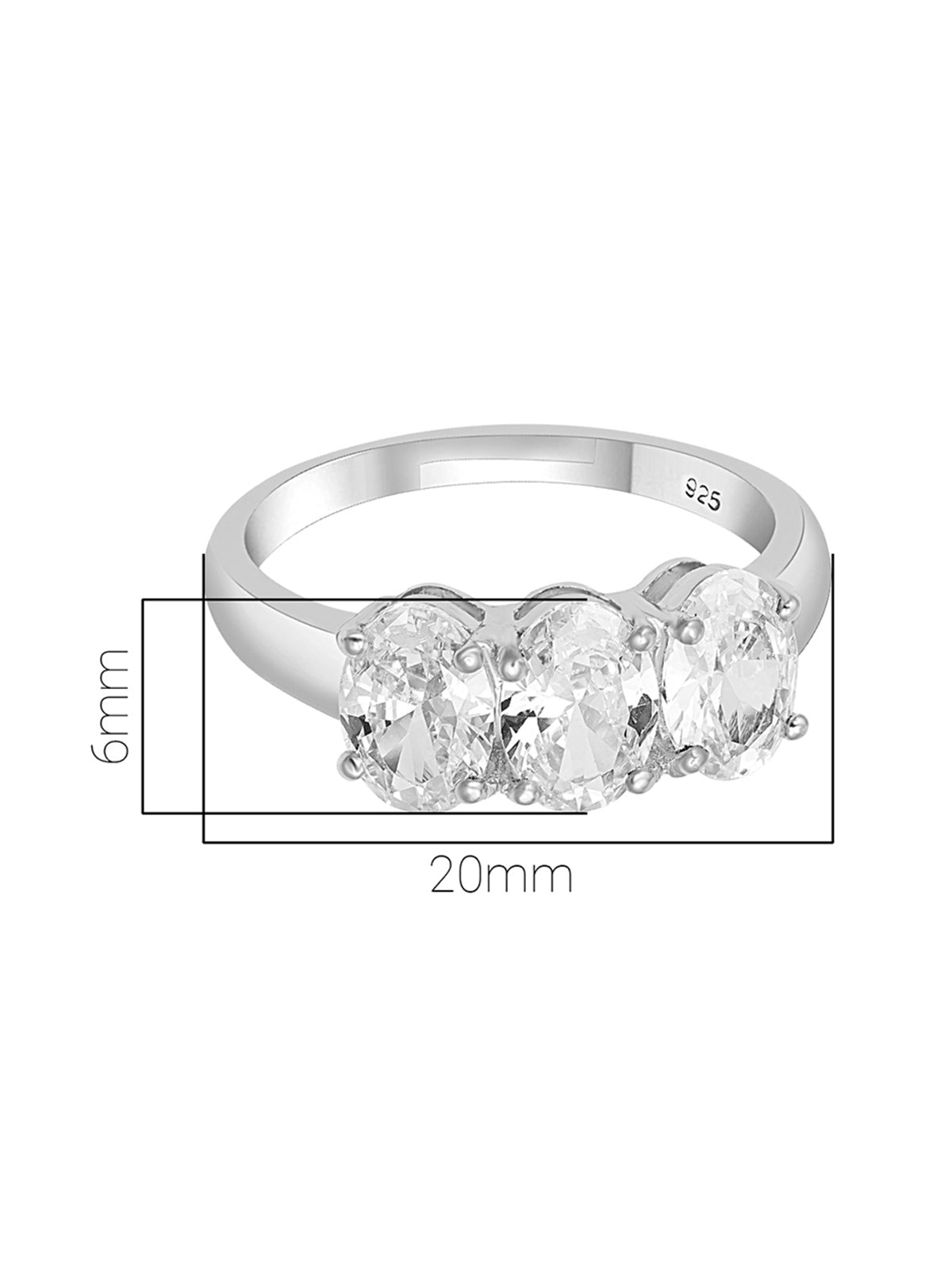 Pissara by Sukkhi Eye 925 Sterling Silver Cubic Zirconia Finger Ring For Women And Girls|with Authenticity Certificate, 925 Stamp & 6 Months Warranty LR104649