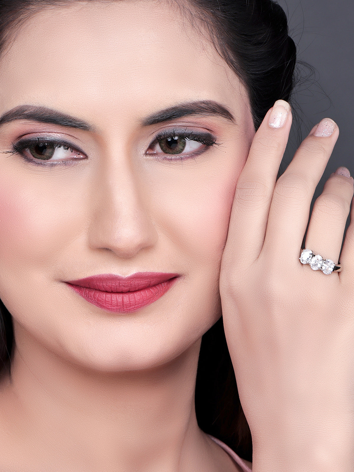 Pissara by Sukkhi Eye 925 Sterling Silver Cubic Zirconia Finger Ring For Women And Girls|with Authenticity Certificate, 925 Stamp & 6 Months Warranty LR104649