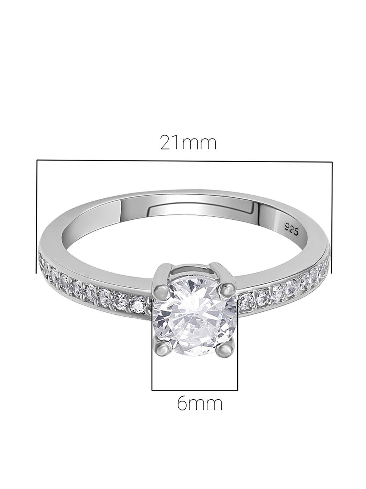 Pissara by Sukkhi Splendid 925 Sterling Silver Cubic Zirconia Finger Ring For Women And Girls|with Authenticity Certificate, 925 Stamp & 6 Months Warranty LR104650
