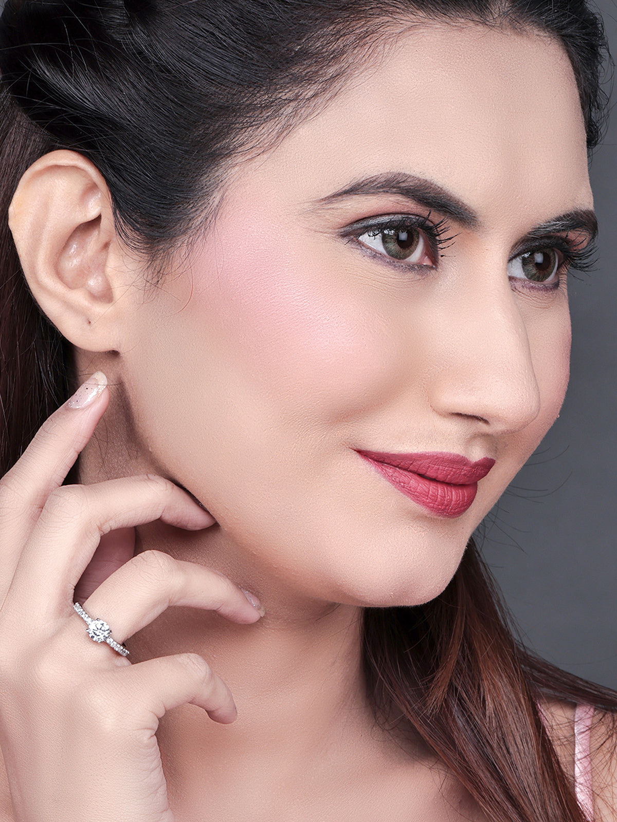 Pissara by Sukkhi Splendid 925 Sterling Silver Cubic Zirconia Finger Ring For Women And Girls|with Authenticity Certificate, 925 Stamp & 6 Months Warranty LR104650