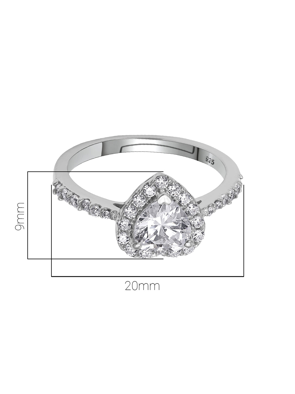 Pissara by Sukkhi Adorable 925 Sterling Silver Cubic Zirconia Finger Ring For Women And Girls|with Authenticity Certificate, 925 Stamp & 6 Months Warranty LR104651