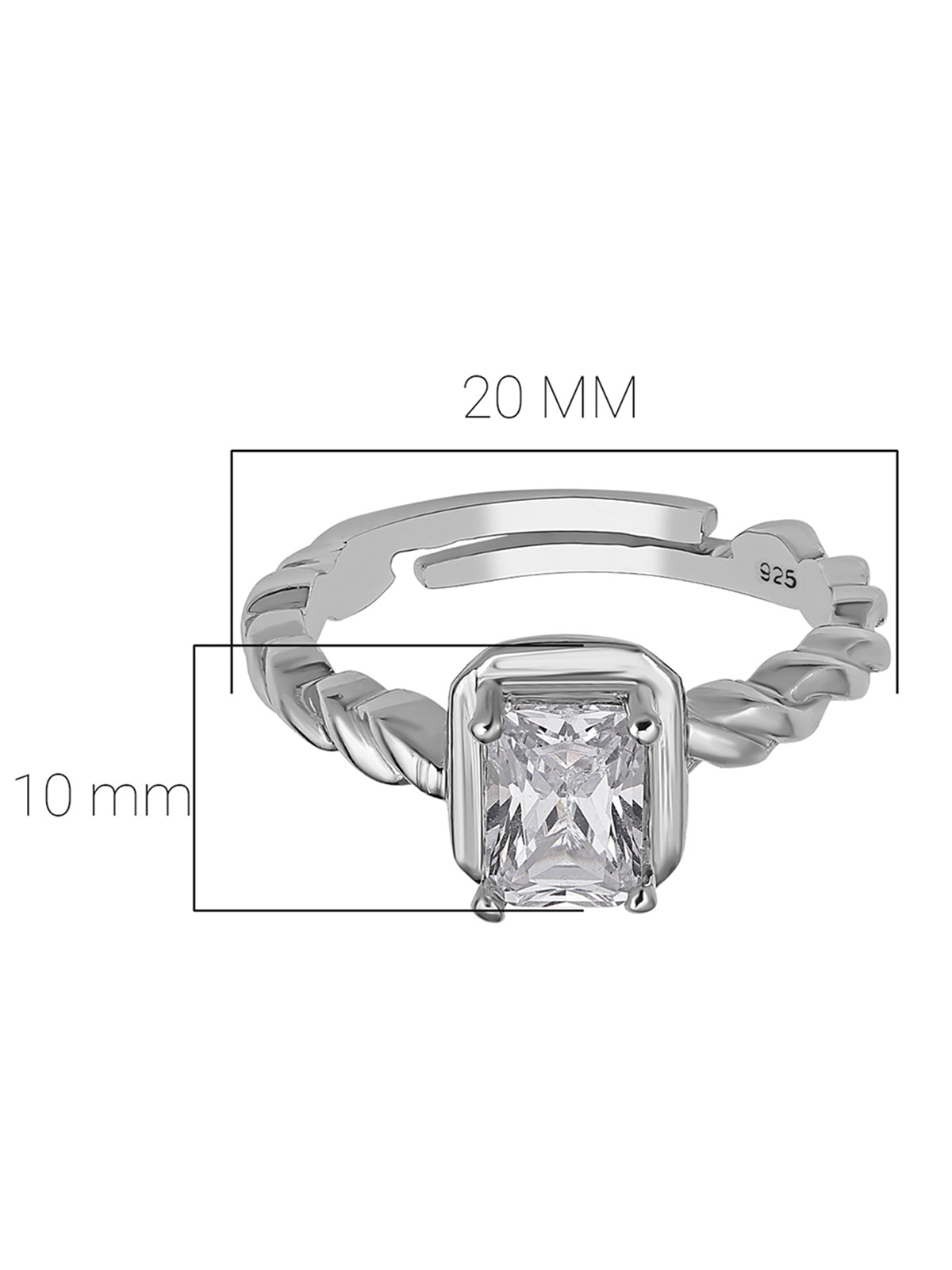 Pissara by Sukkhi Sparkling 925 Sterling Silver Cubic Zirconia Finger Ring For Women And Girls|with Authenticity Certificate, 925 Stamp & 6 Months Warranty LR104652
