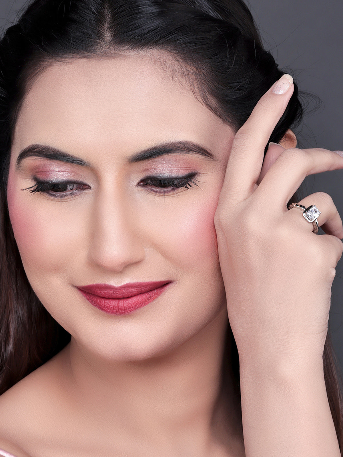 Pissara by Sukkhi Sparkling 925 Sterling Silver Cubic Zirconia Finger Ring For Women And Girls|with Authenticity Certificate, 925 Stamp & 6 Months Warranty LR104652