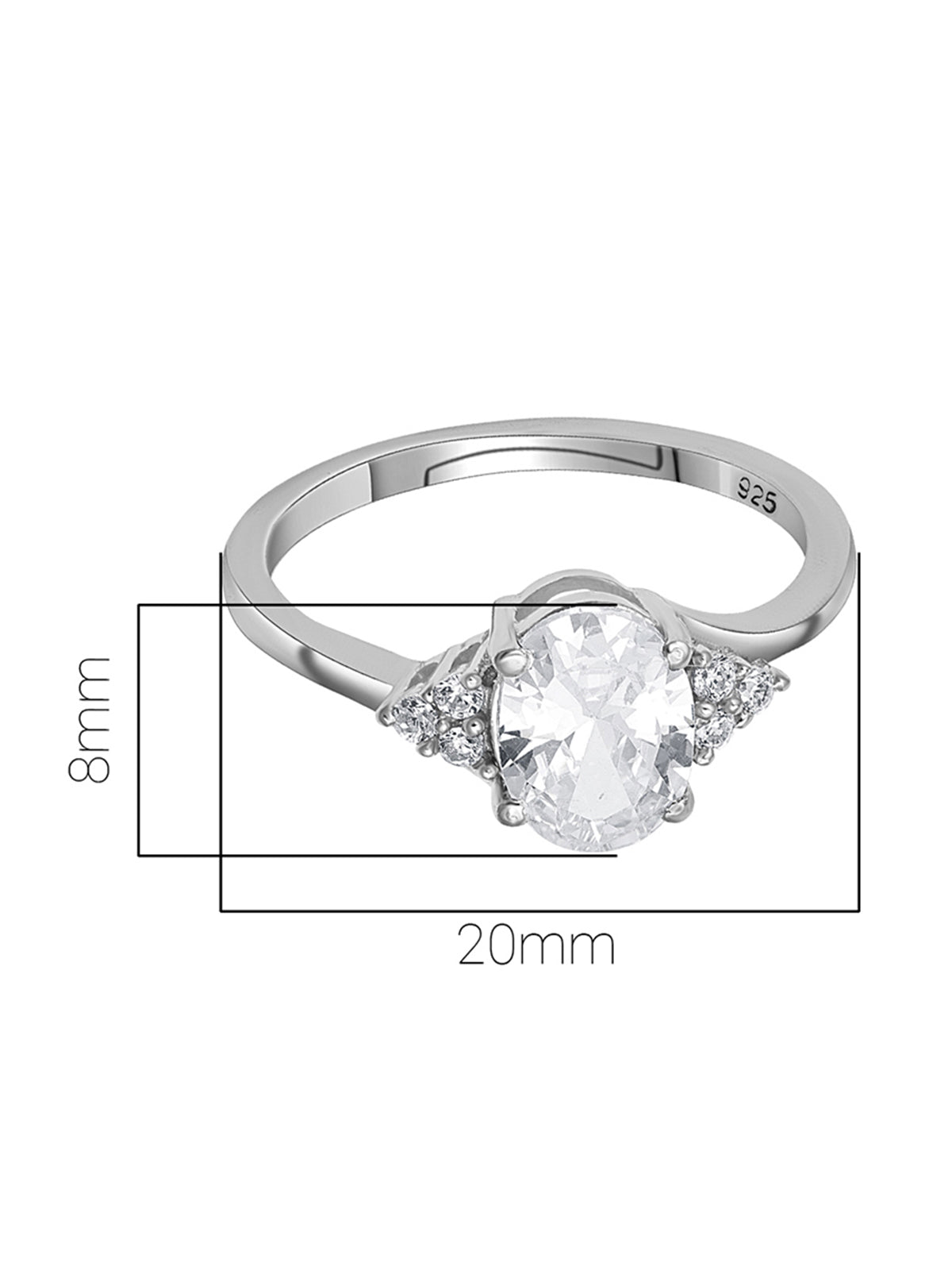 Pissara by Sukkhi Beautiful 925 Sterling Silver Cubic Zirconia Finger Ring For Women And Girls|with Authenticity Certificate, 925 Stamp & 6 Months Warranty LR104653