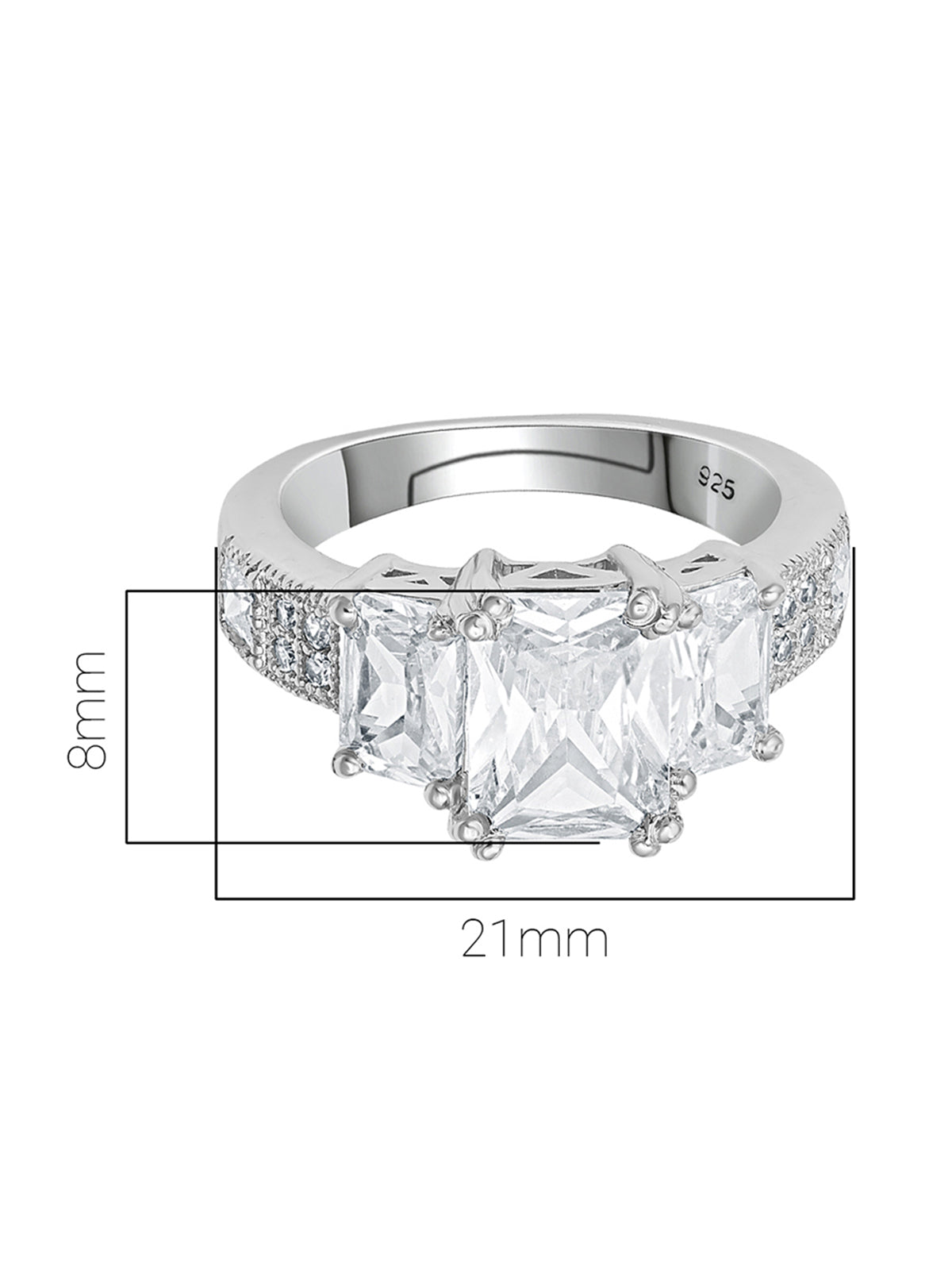 Pissara by Sukkhi Spectacular 925 Sterling Silver Cubic Zirconia Finger Ring For Women And Girls|with Authenticity Certificate, 925 Stamp & 6 Months Warranty LR104655