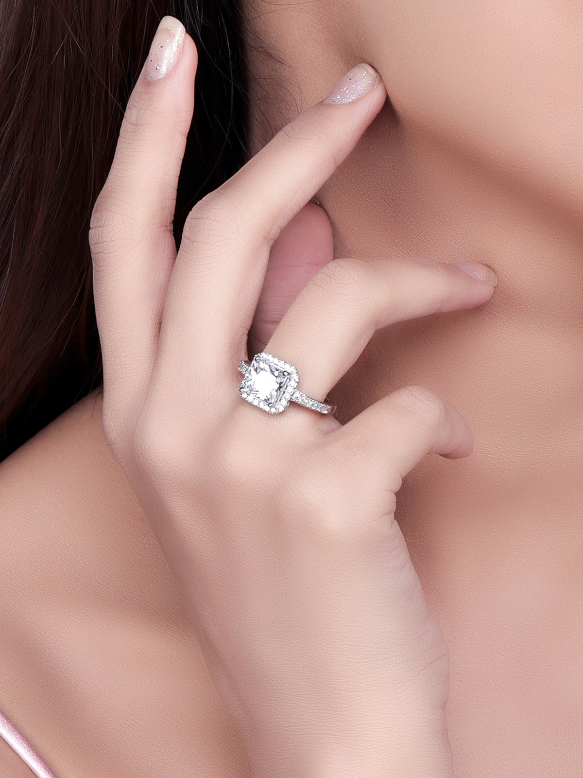 Pissara by Sukkhi Trendy 925 Sterling Silver Cubic Zirconia Finger Ring For Women And Girls|with Authenticity Certificate, 925 Stamp & 6 Months Warranty LR104659