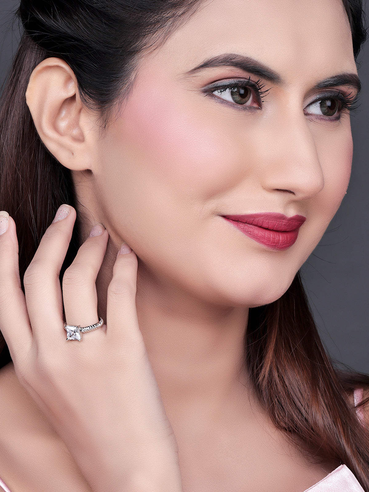 Pissara by Sukkhi Fancy 925 Sterling Silver Cubic Zirconia Finger Ring For Women And Girls|with Authenticity Certificate, 925 Stamp & 6 Months Warranty LR104660