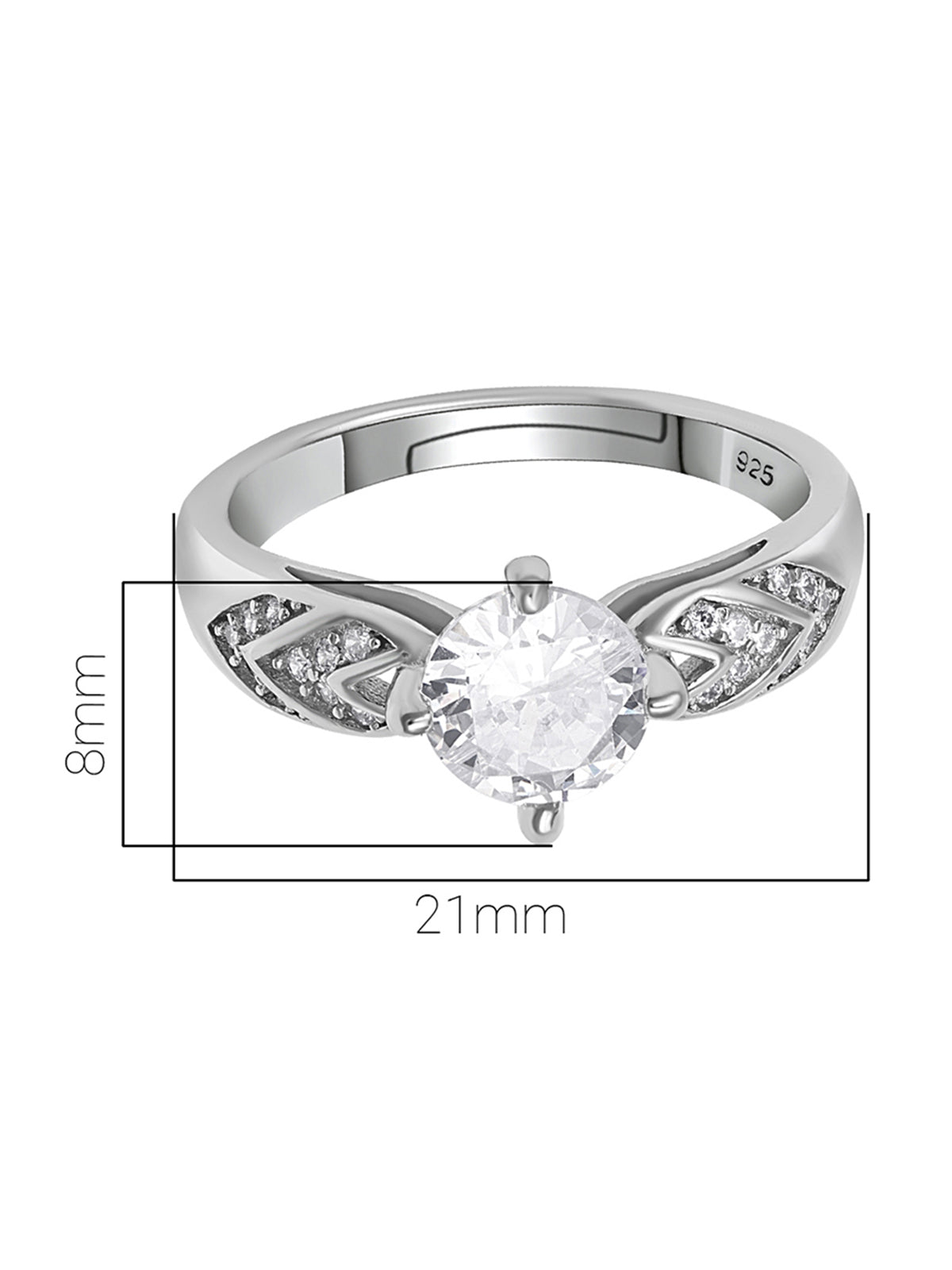 Pissara by Sukkhi Fashionable 925 Sterling Silver Cubic Zirconia Finger Ring For Women And Girls|with Authenticity Certificate, 925 Stamp & 6 Months Warranty LR104661