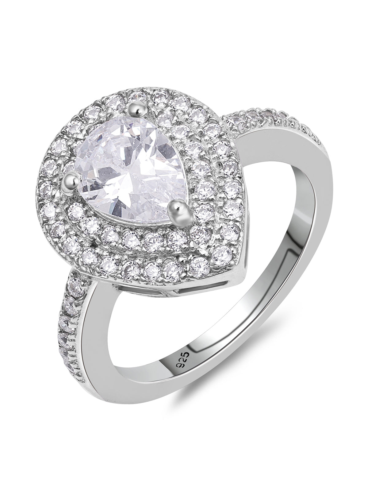 Pissara by Sukkhi Lovely 925 Sterling Silver Cubic Zirconia Finger Ring For Women And Girls|with Authenticity Certificate, 925 Stamp & 6 Months Warranty LR104665