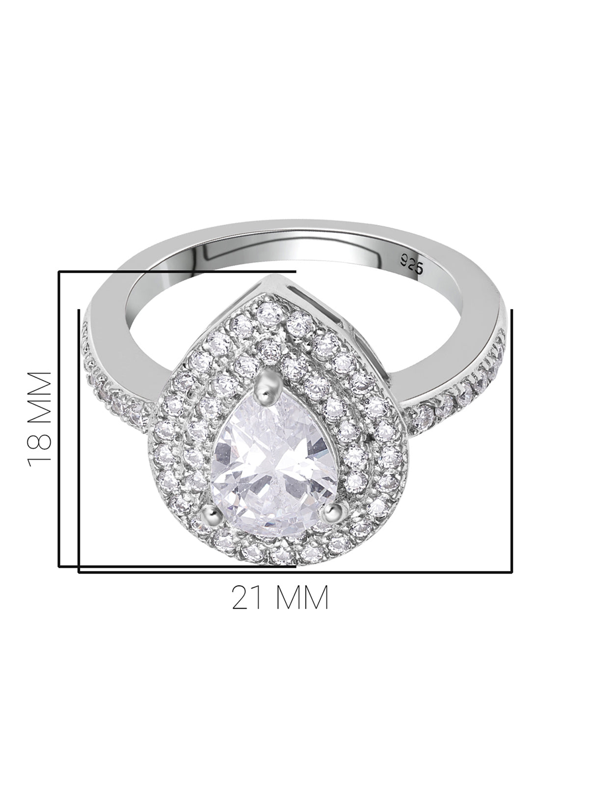 Pissara by Sukkhi Lovely 925 Sterling Silver Cubic Zirconia Finger Ring For Women And Girls|with Authenticity Certificate, 925 Stamp & 6 Months Warranty LR104665