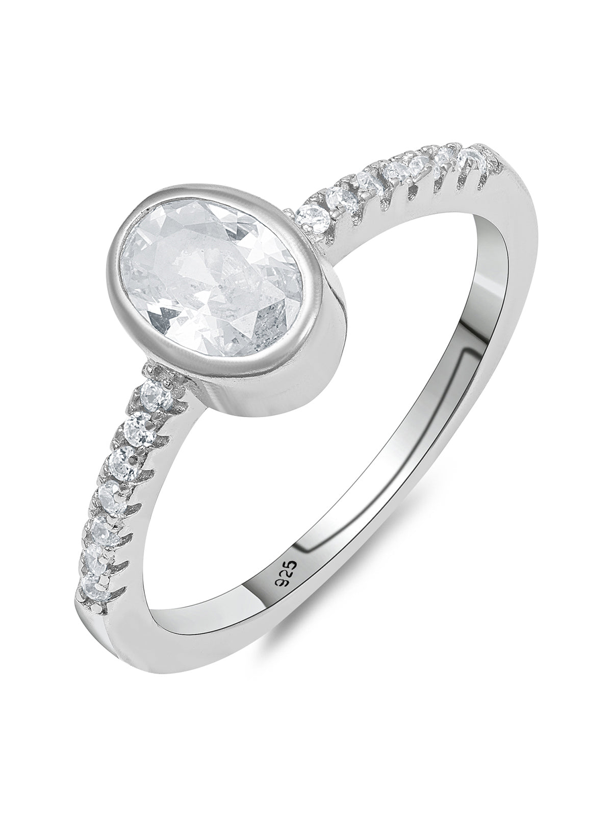 Pissara by Sukkhi Delicate 925 Sterling Silver Cubic Zirconia Finger Ring For Women And Girls|with Authenticity Certificate, 925 Stamp & 6 Months Warranty LR104670