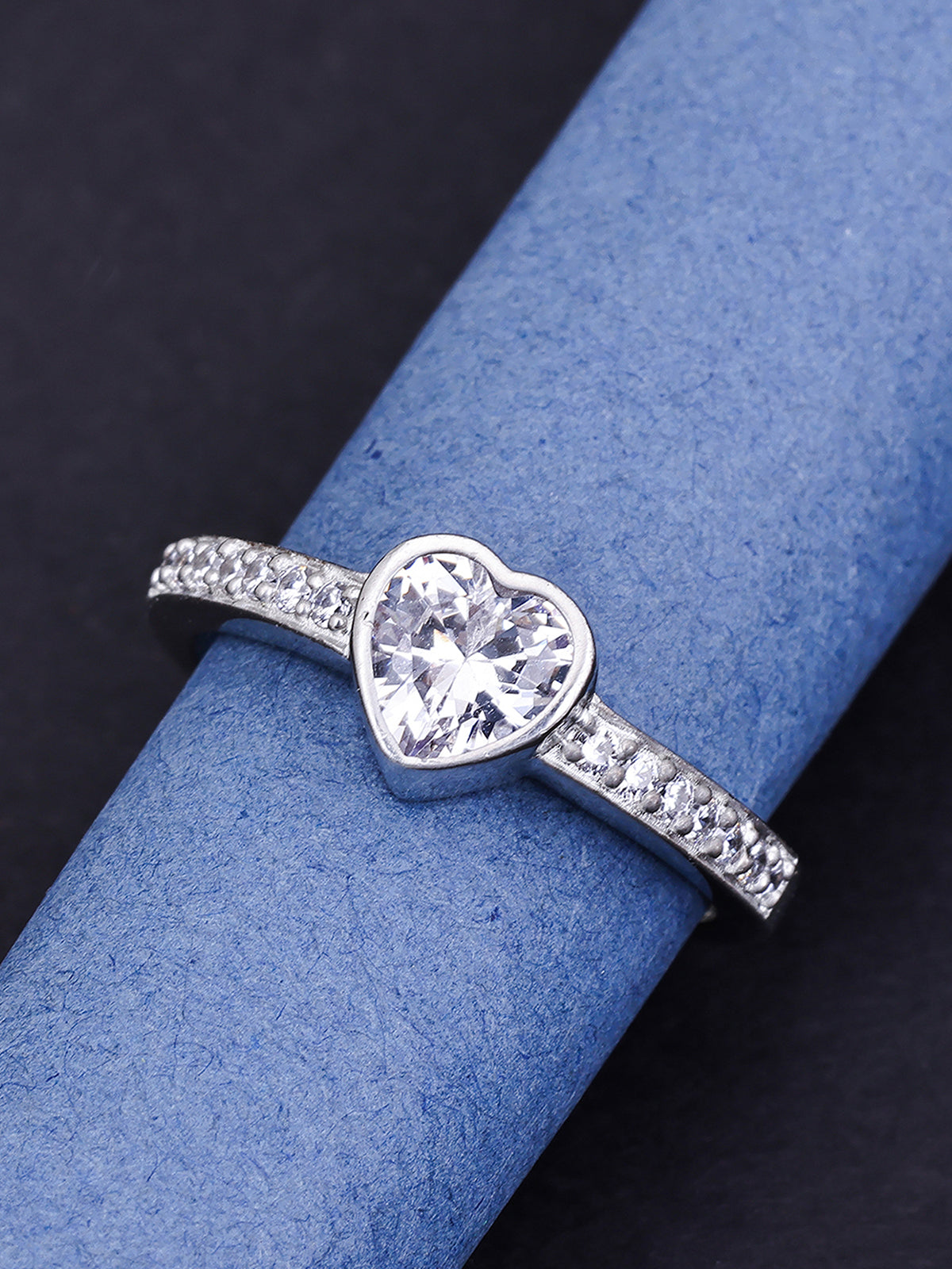 Pissara by Sukkhi Floral 925 Sterling Silver Cubic Zirconia Finger Ring For Women And Girls|with Authenticity Certificate, 925 Stamp & 6 Months Warranty LR104671