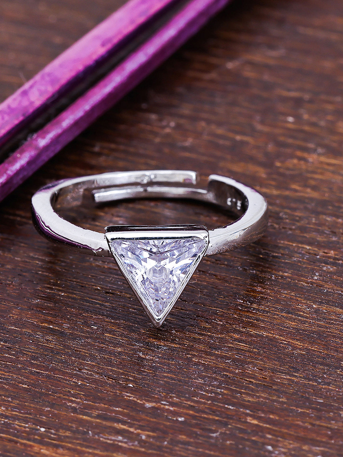 Pissara by Sukkhi Glimmery 925 Sterling Silver Cubic Zirconia Finger Ring For Women And Girls|with Authenticity Certificate, 925 Stamp & 6 Months Warranty LR104672