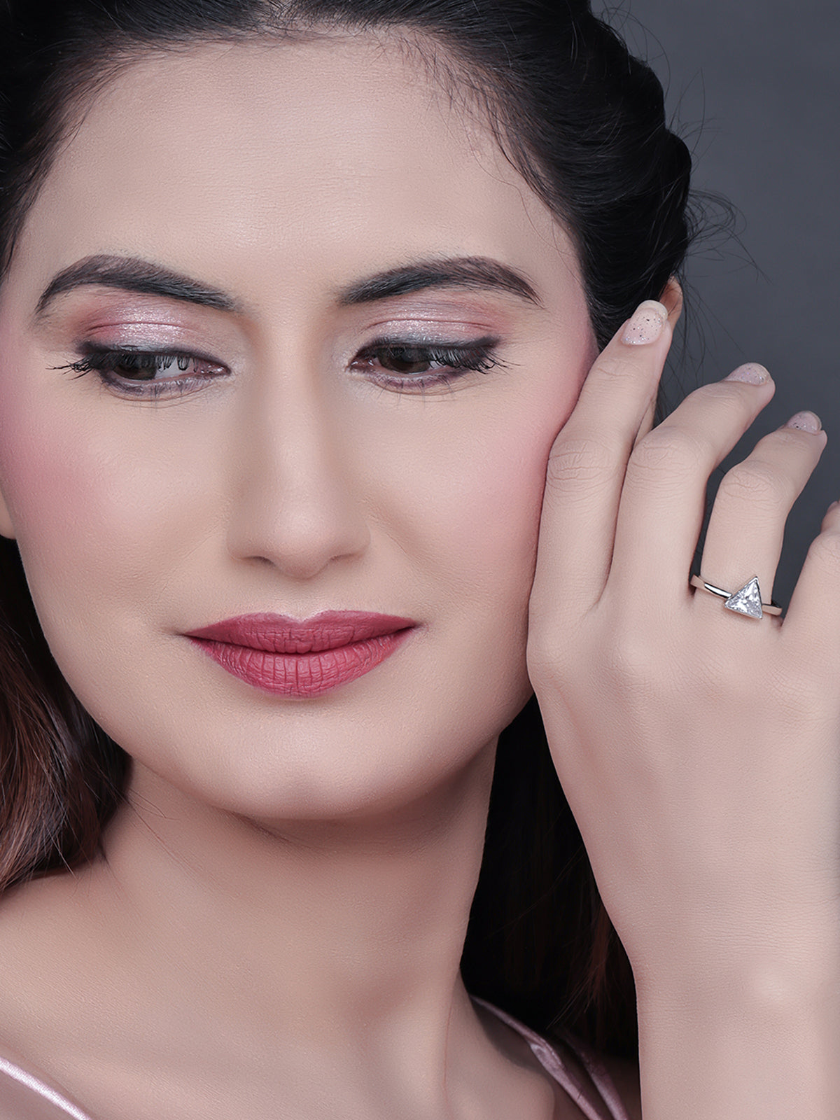 Pissara by Sukkhi Glimmery 925 Sterling Silver Cubic Zirconia Finger Ring For Women And Girls|with Authenticity Certificate, 925 Stamp & 6 Months Warranty LR104672